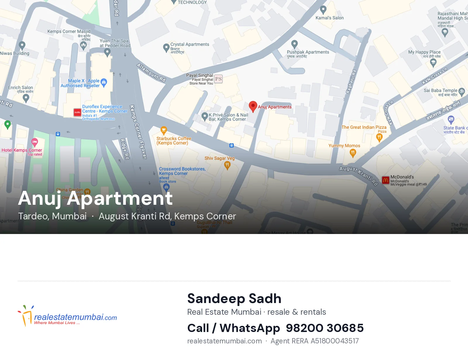 Anuj Apartment, Tardeo, Mumbai — flats | Real Estate Mumbai, Sandeep Sadh 98200 30685
