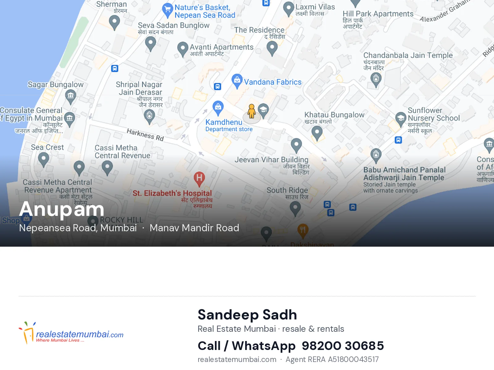 Anupam, Nepeansea Road, Mumbai — flats | Real Estate Mumbai, Sandeep Sadh 98200 30685