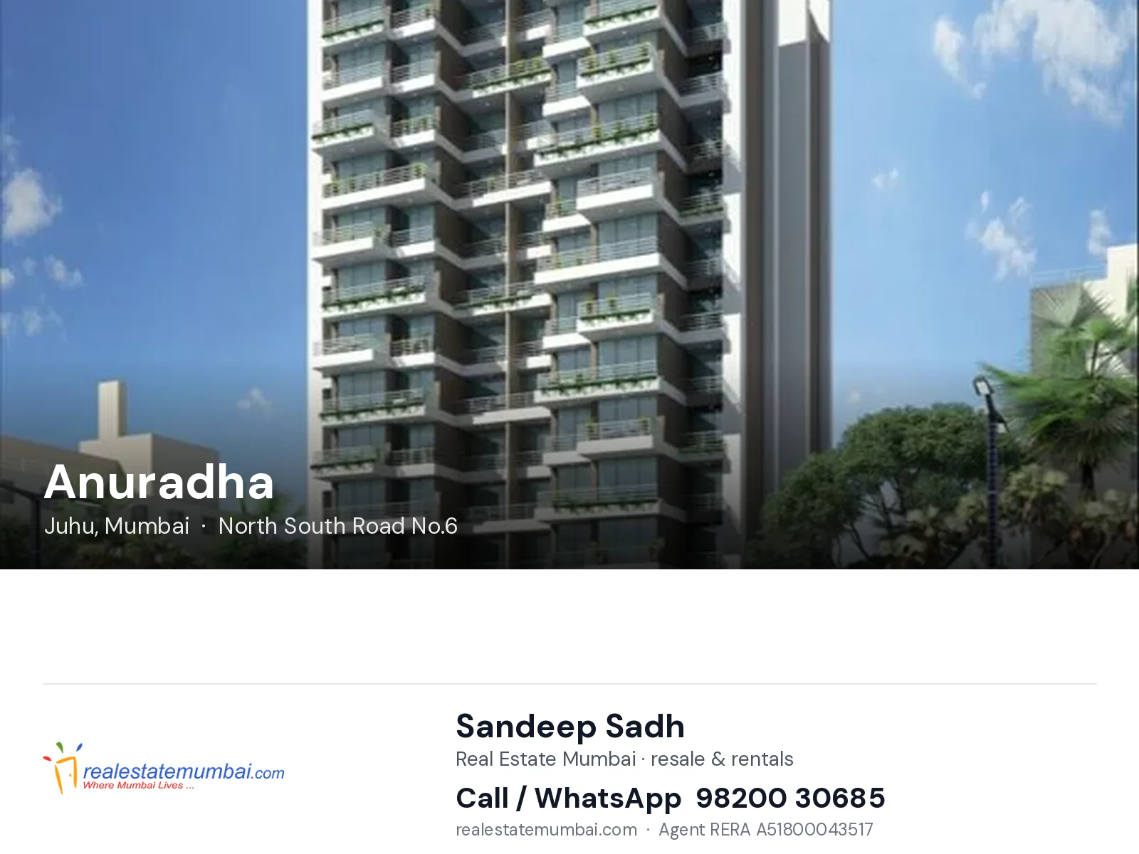 Anuradha, Juhu, Mumbai — flats | Real Estate Mumbai, Sandeep Sadh 98200 30685