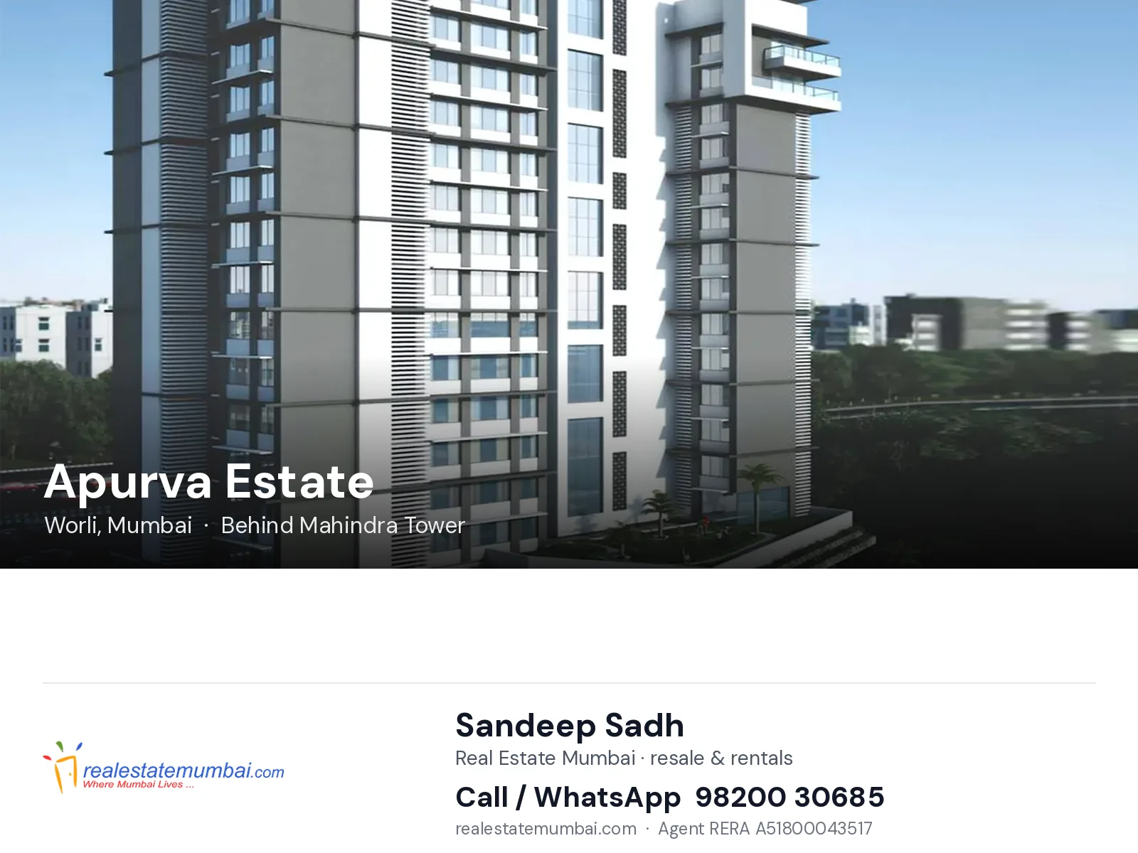 Apurva Estate, Worli, Mumbai — flats | Real Estate Mumbai, Sandeep Sadh 98200 30685