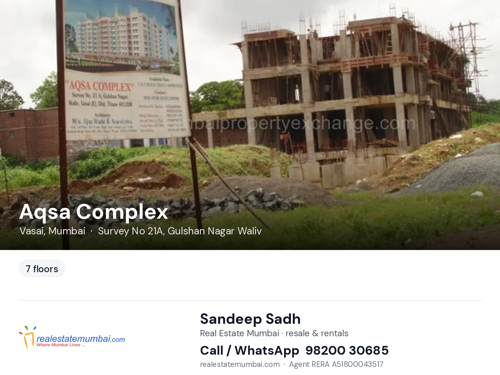 Aqsa Complex, Vasai, Mumbai — flats | Real Estate Mumbai, Sandeep Sadh 98200 30685