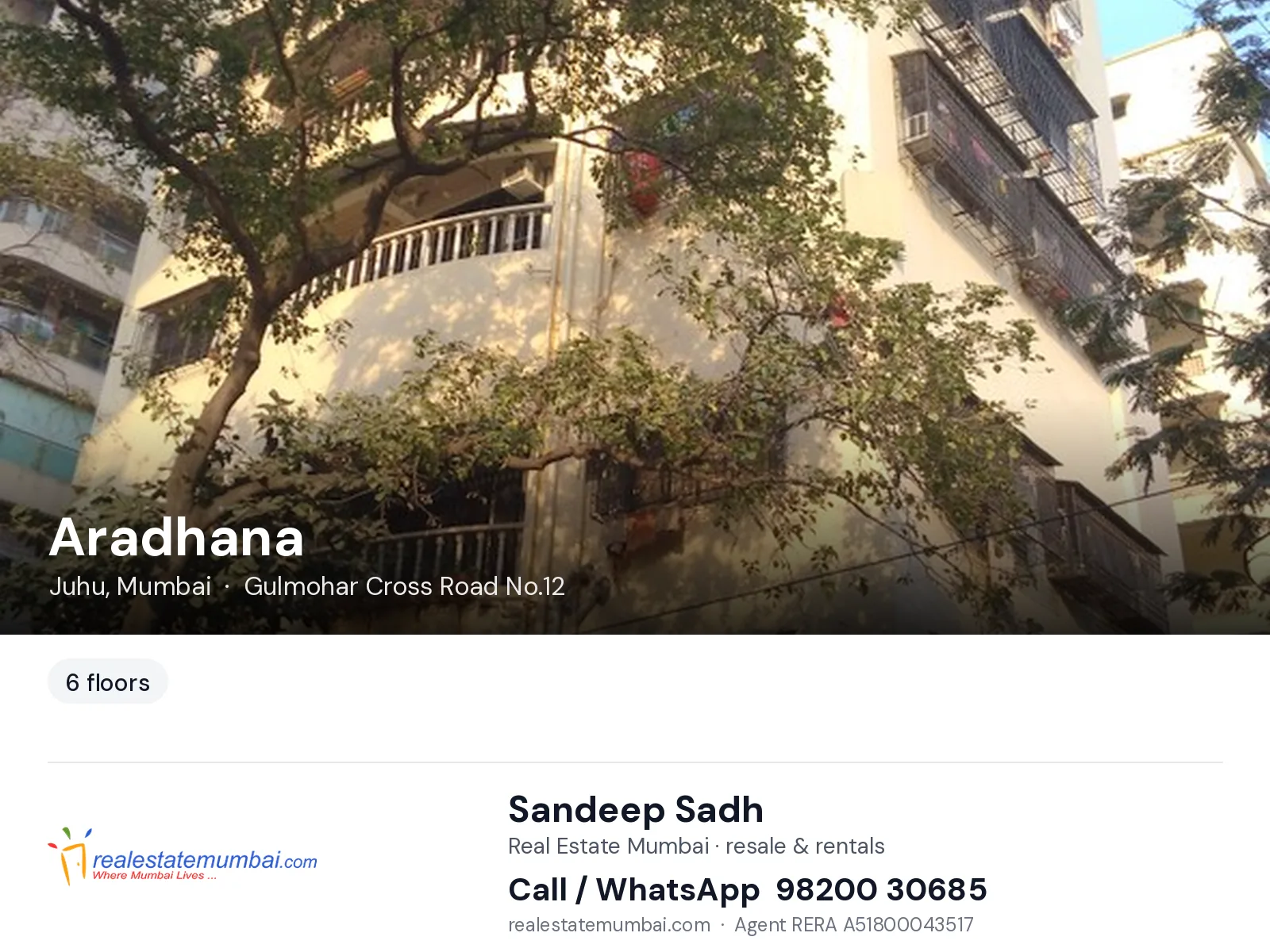 Aradhana, Juhu, Mumbai — flats | Real Estate Mumbai, Sandeep Sadh 98200 30685
