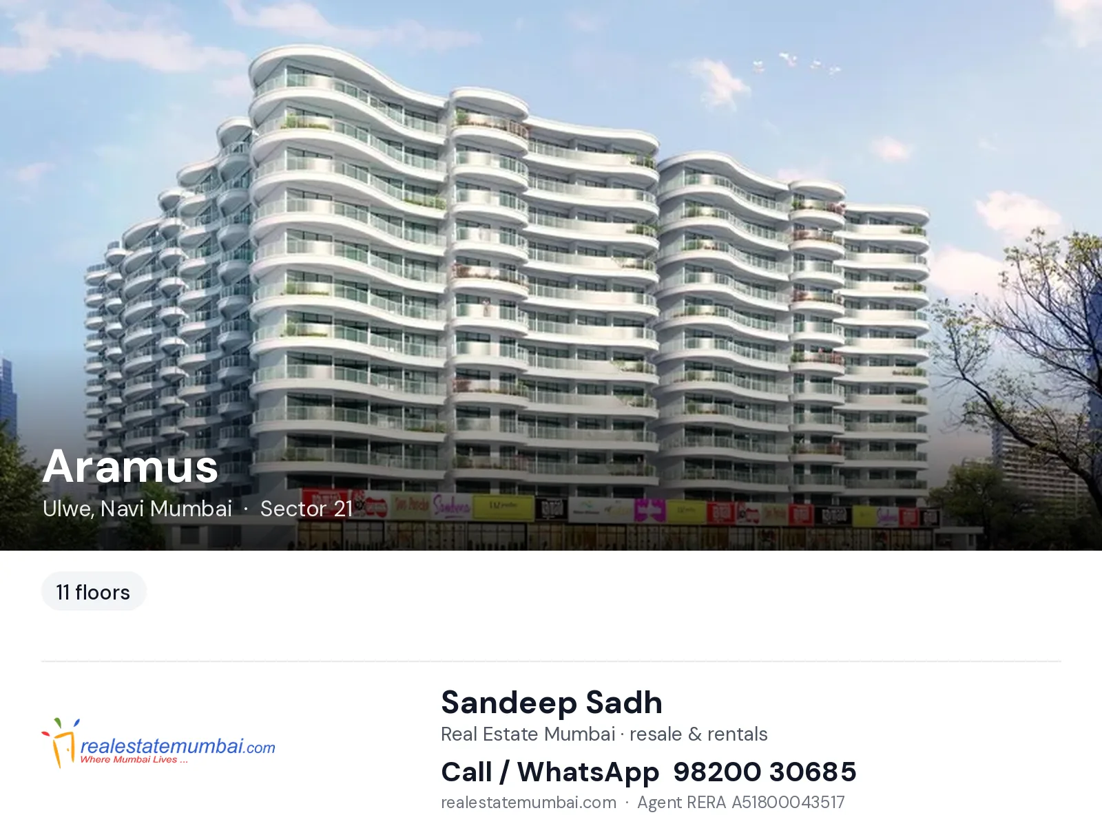 Aramus, Ulwe, Navi Mumbai — flats | Real Estate Mumbai, Sandeep Sadh 98200 30685