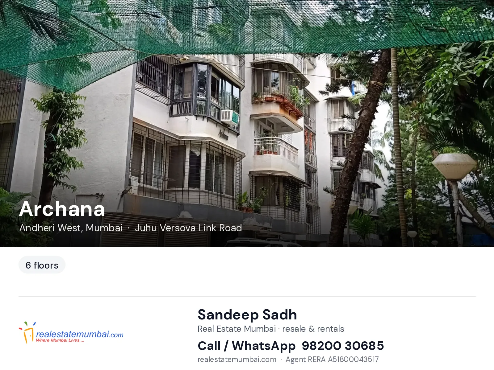 Archana, Andheri West, Mumbai — flats | Real Estate Mumbai, Sandeep Sadh 98200 30685