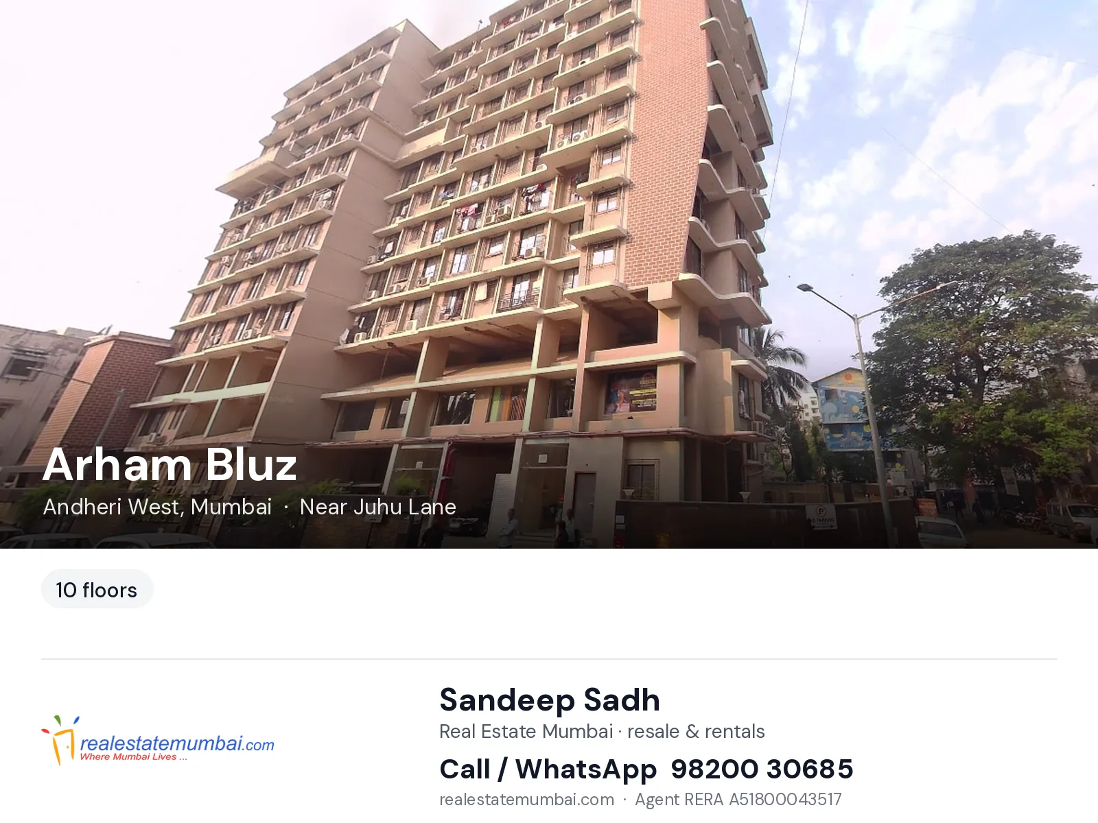 Arham Bluz, Andheri West, Mumbai — flats | Real Estate Mumbai, Sandeep Sadh 98200 30685