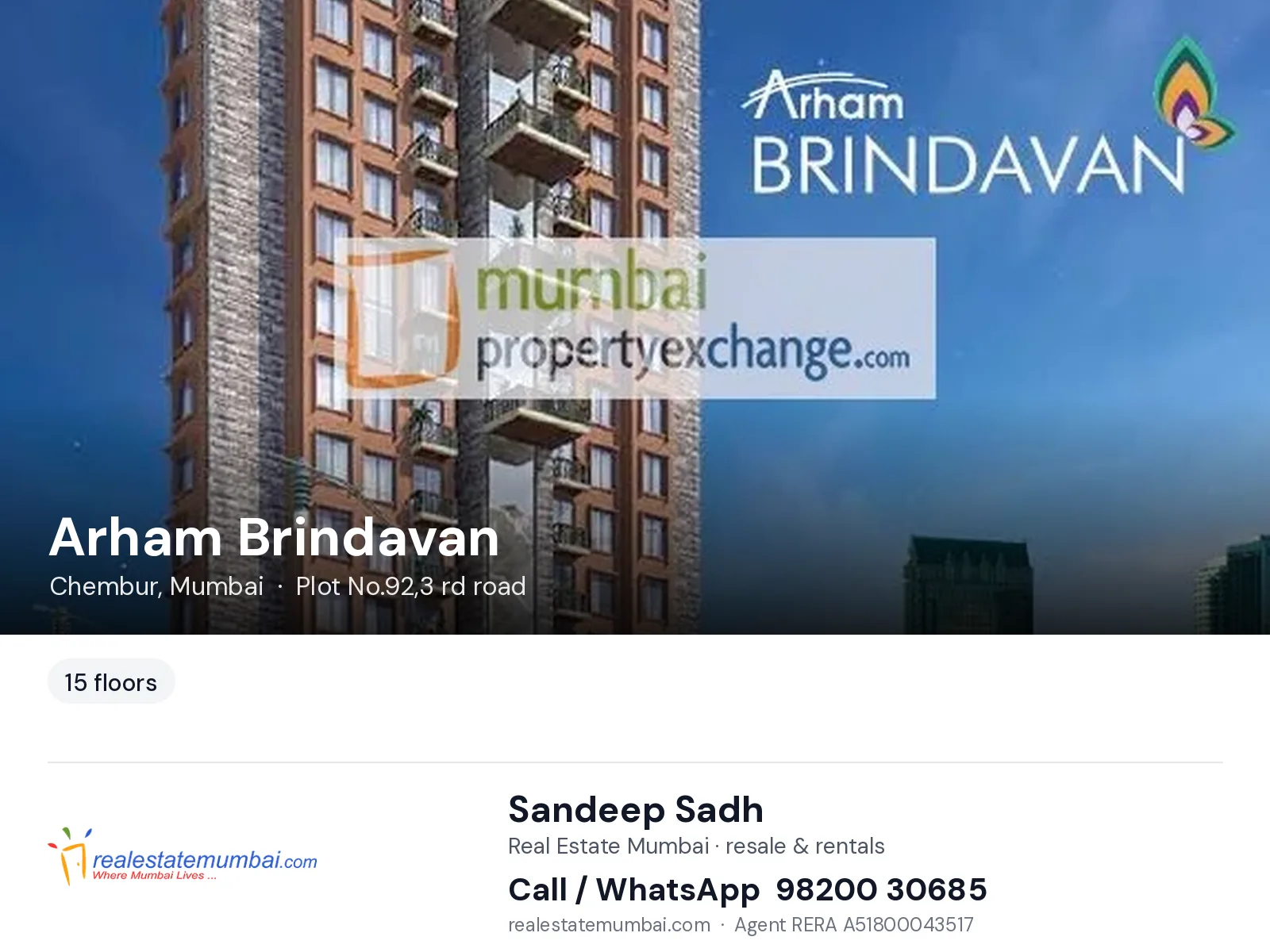 Arham Brindavan, Chembur, Mumbai — flats | Real Estate Mumbai, Sandeep Sadh 98200 30685