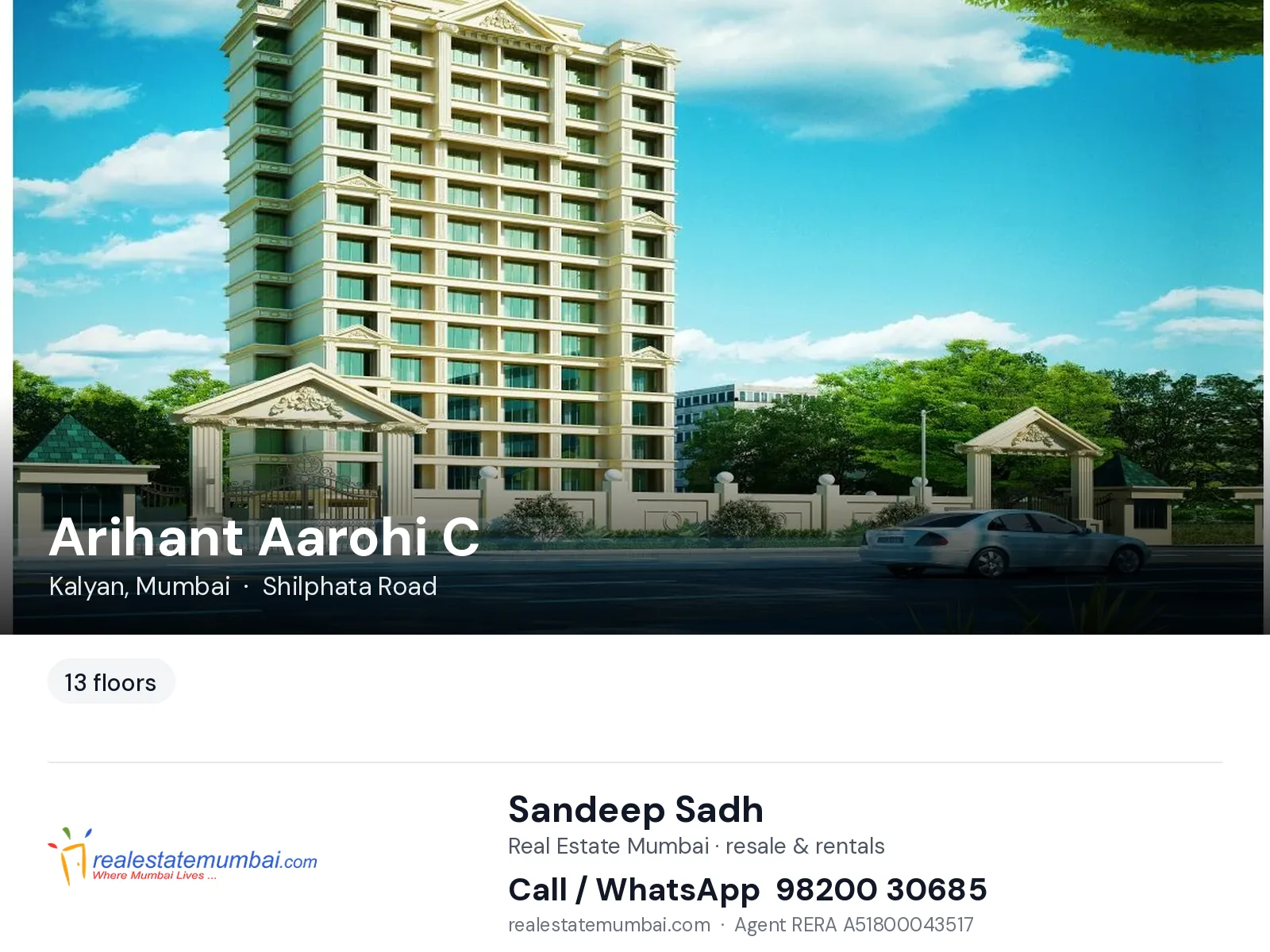 Arihant Aarohi C, Kalyan, Mumbai — flats | Real Estate Mumbai, Sandeep Sadh 98200 30685