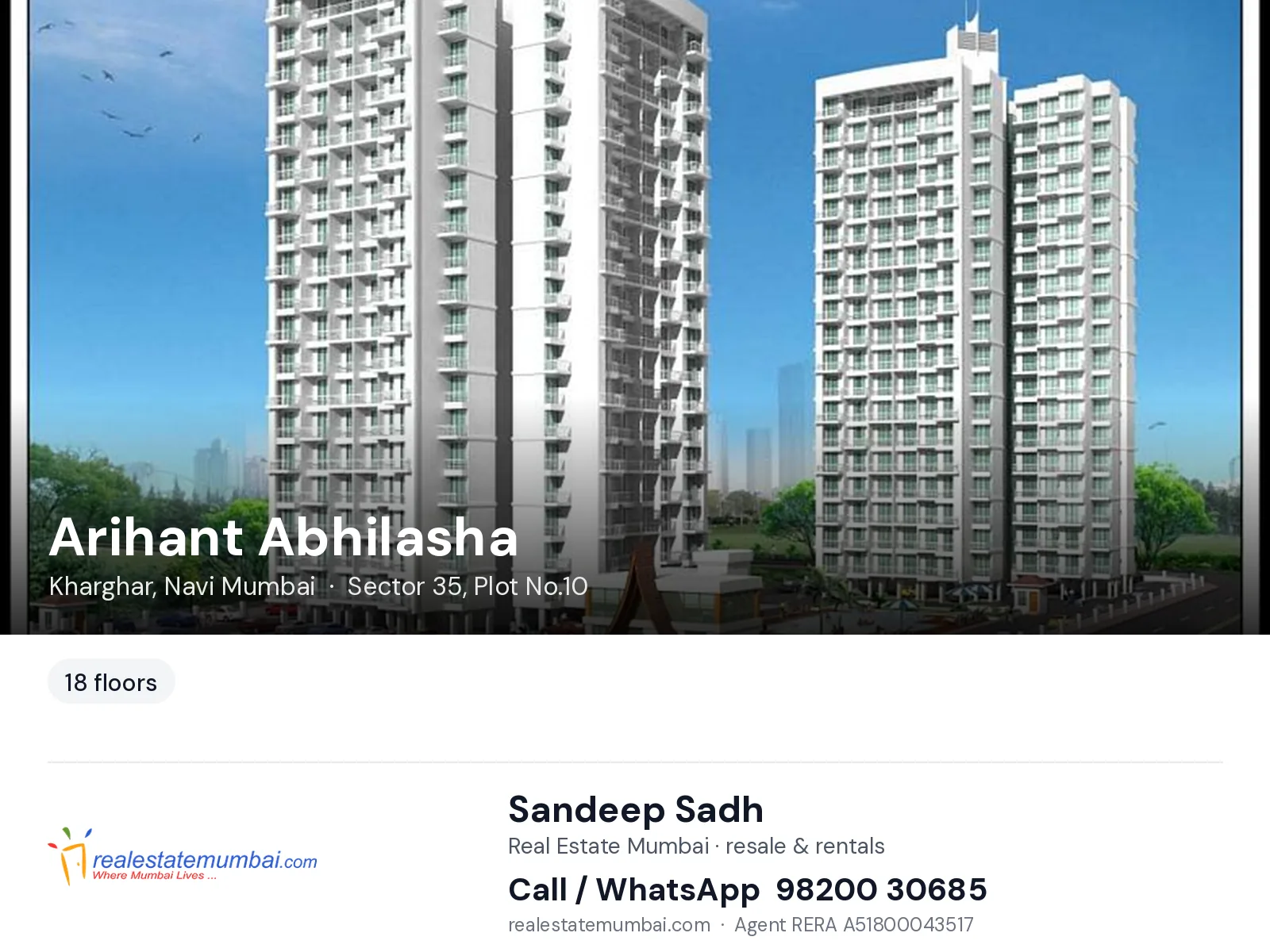 Arihant Abhilasha, Kharghar, Navi Mumbai — flats | Real Estate Mumbai, Sandeep Sadh 98200 30685
