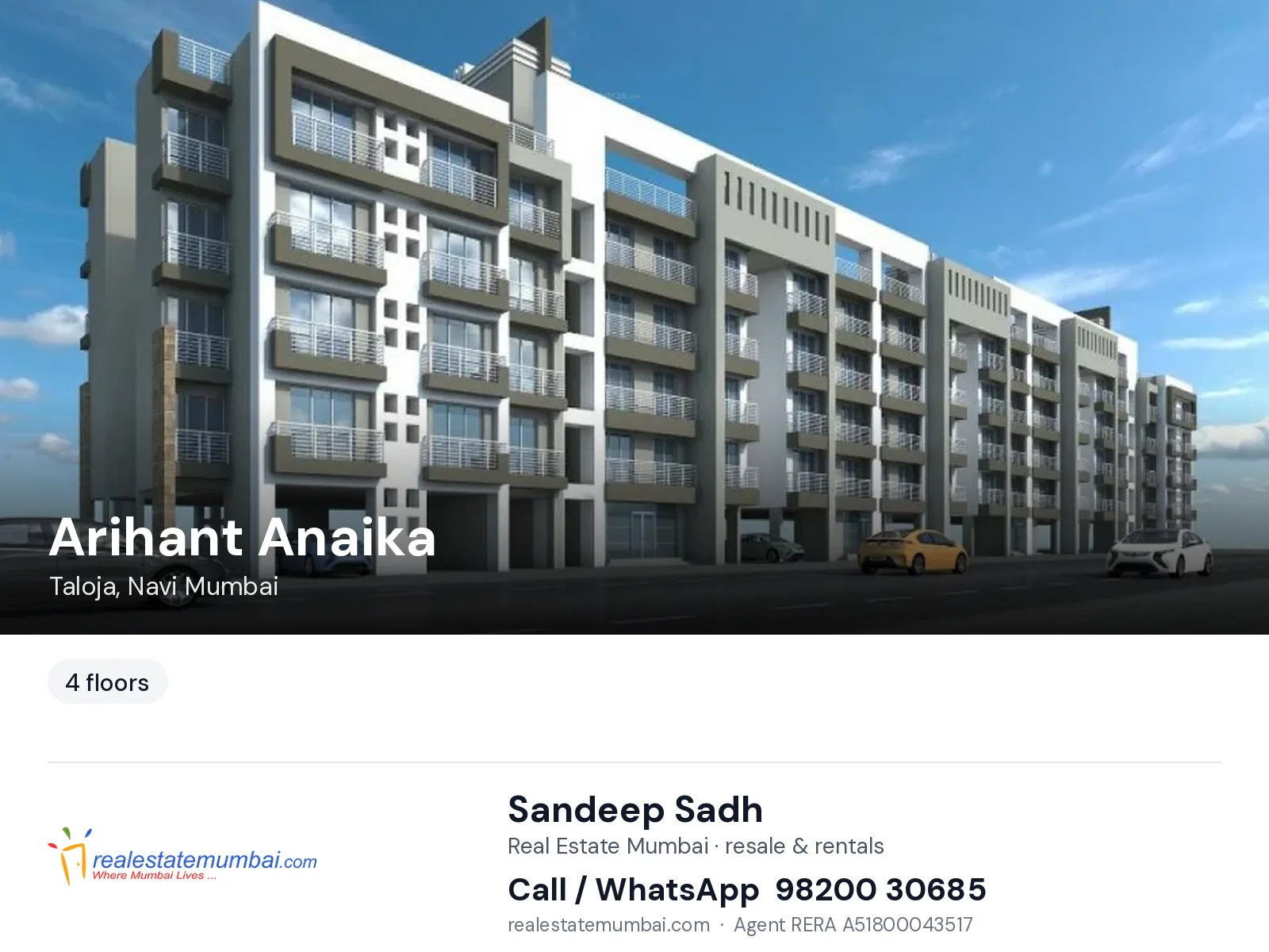 Arihant Anaika, Taloja, Navi Mumbai — flats | Real Estate Mumbai, Sandeep Sadh 98200 30685