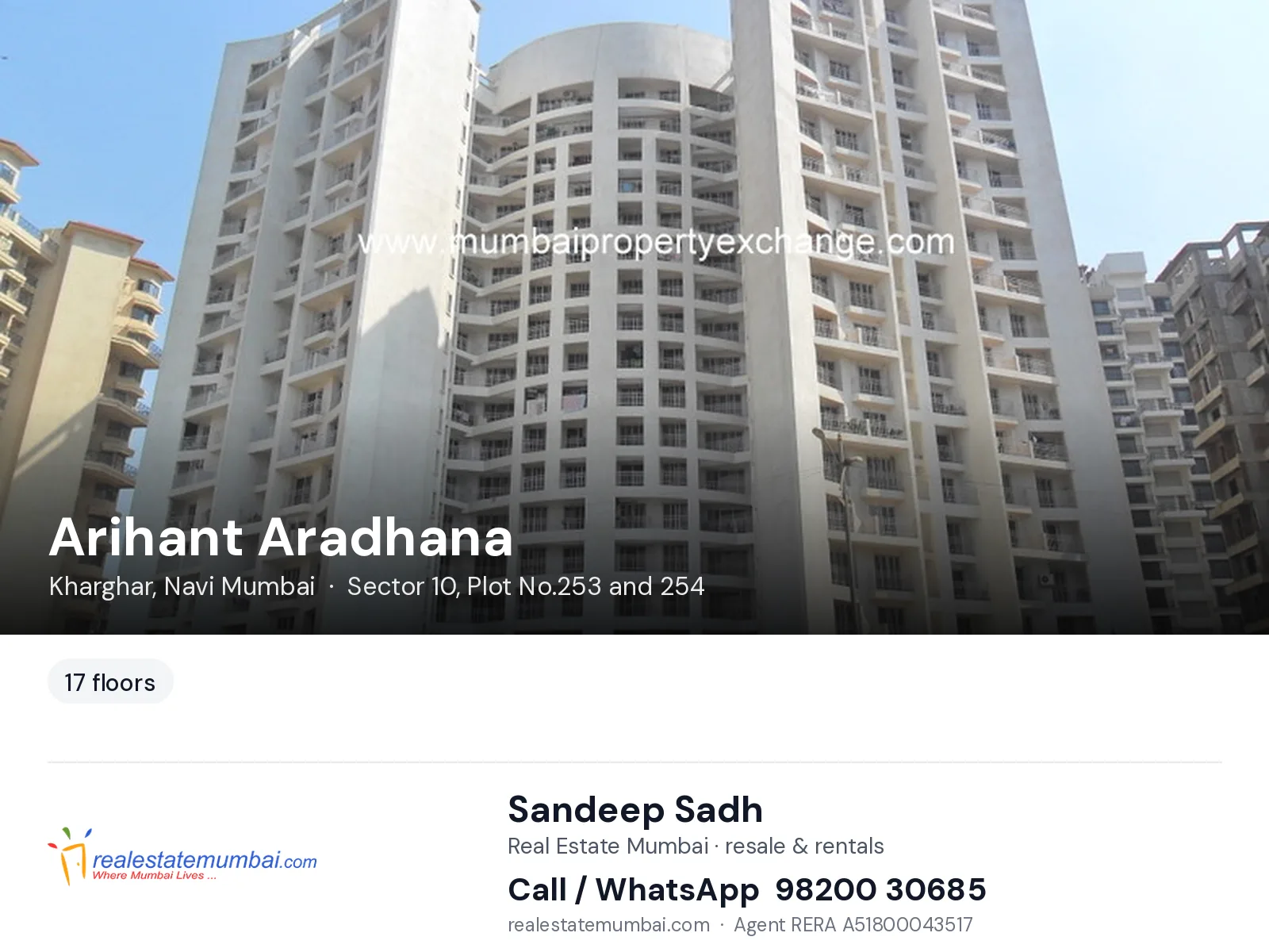 Arihant Aradhana, Kharghar, Navi Mumbai — flats | Real Estate Mumbai, Sandeep Sadh 98200 30685