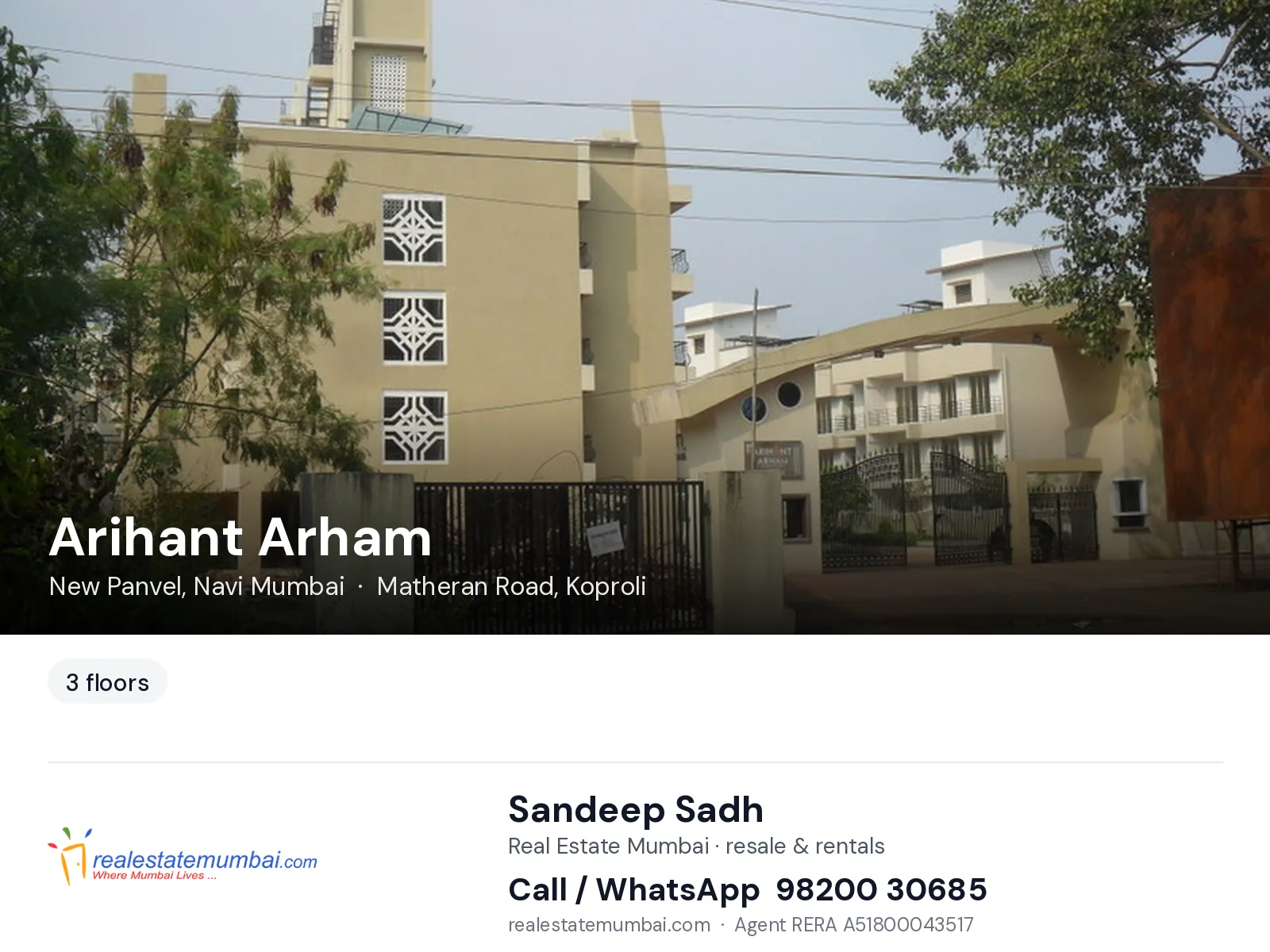 Arihant Arham, New Panvel, Navi Mumbai — flats | Real Estate Mumbai, Sandeep Sadh 98200 30685