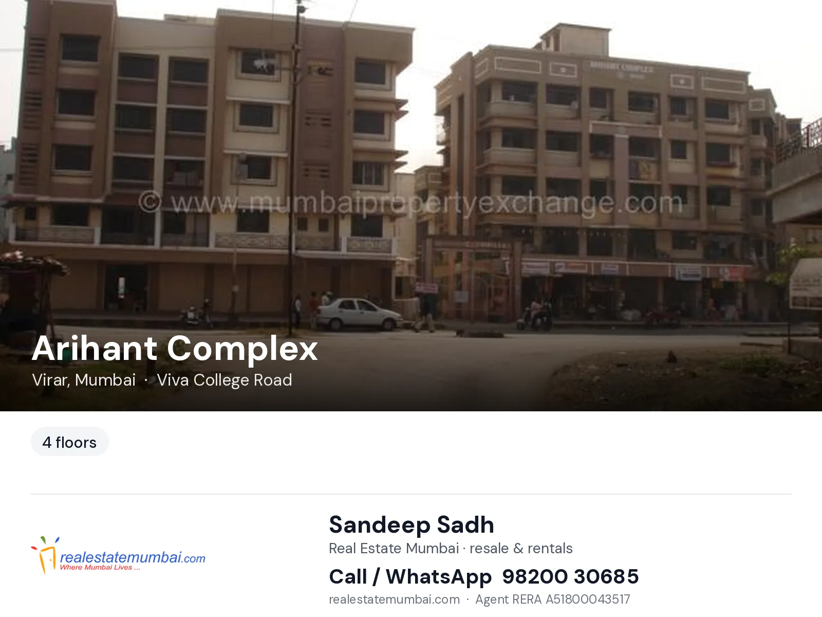 Arihant Complex, Virar, Mumbai — flats | Real Estate Mumbai, Sandeep Sadh 98200 30685