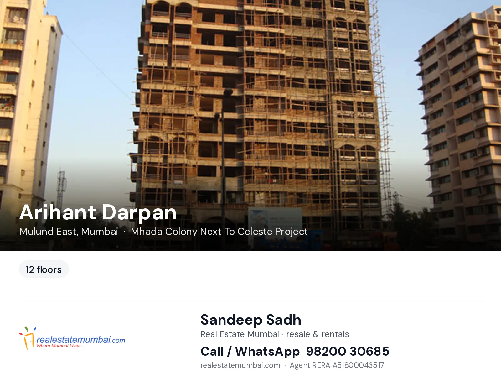 Arihant Darpan, Mulund East, Mumbai — flats | Real Estate Mumbai, Sandeep Sadh 98200 30685