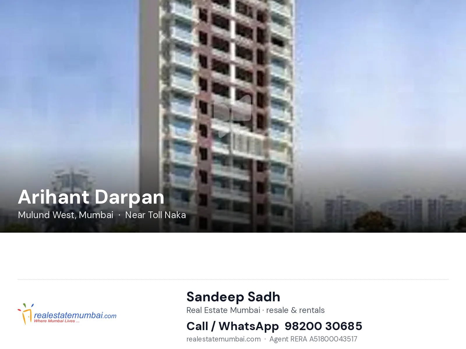 Arihant Darpan, Mulund West, Mumbai — flats | Real Estate Mumbai, Sandeep Sadh 98200 30685