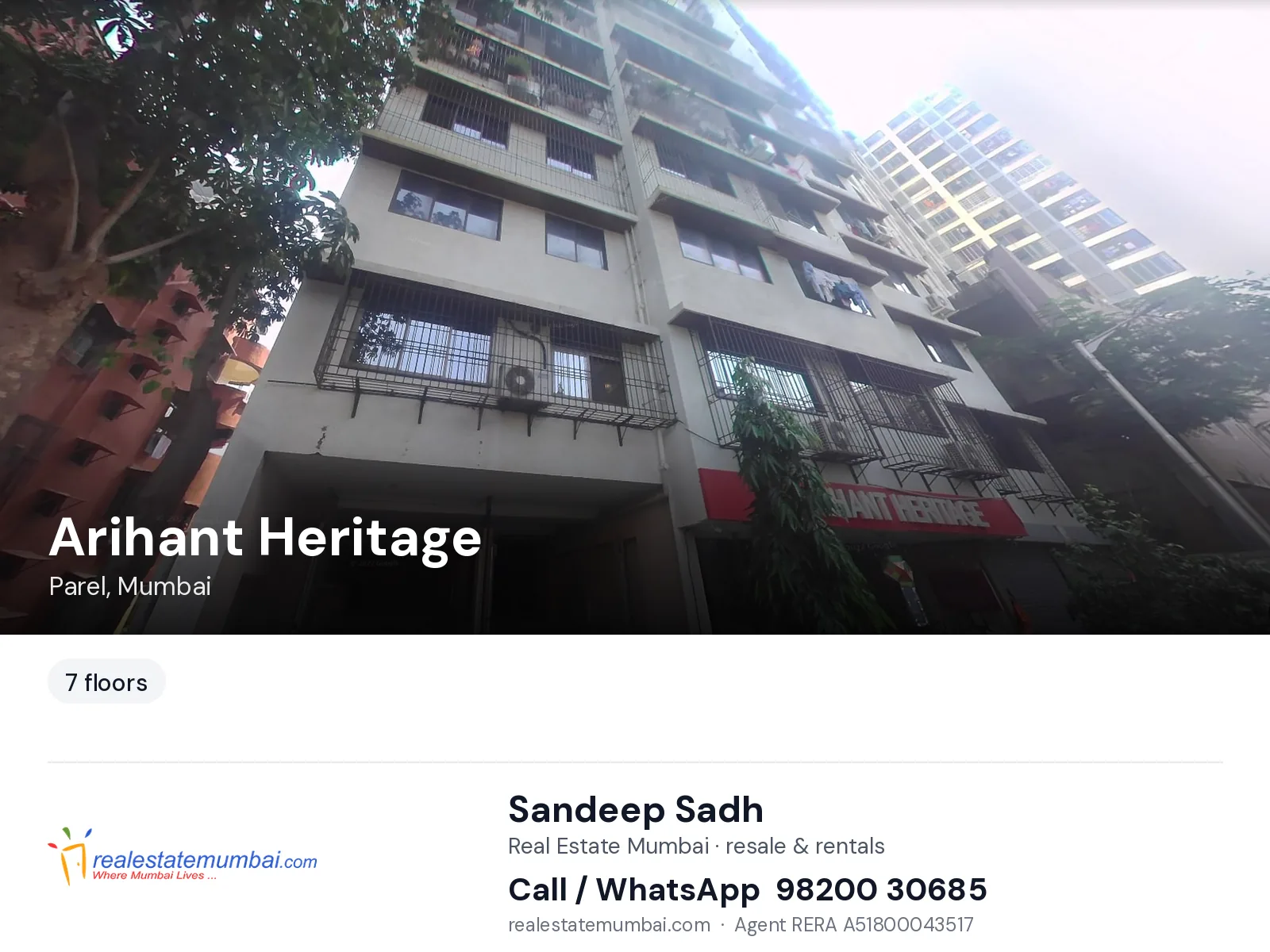 Arihant Heritage, Parel, Mumbai — flats | Real Estate Mumbai, Sandeep Sadh 98200 30685