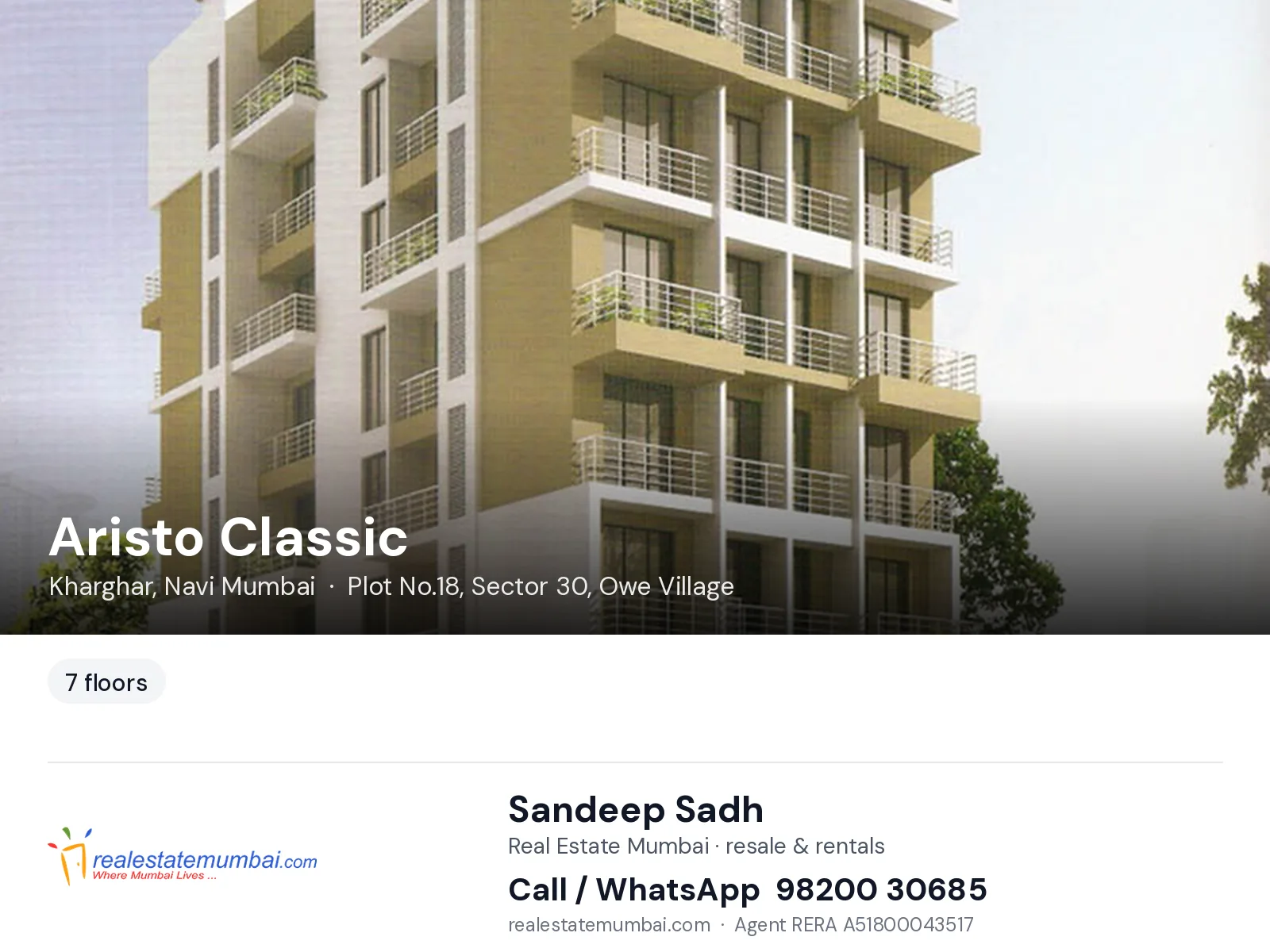 Aristo Classic, Kharghar, Navi Mumbai — flats | Real Estate Mumbai, Sandeep Sadh 98200 30685