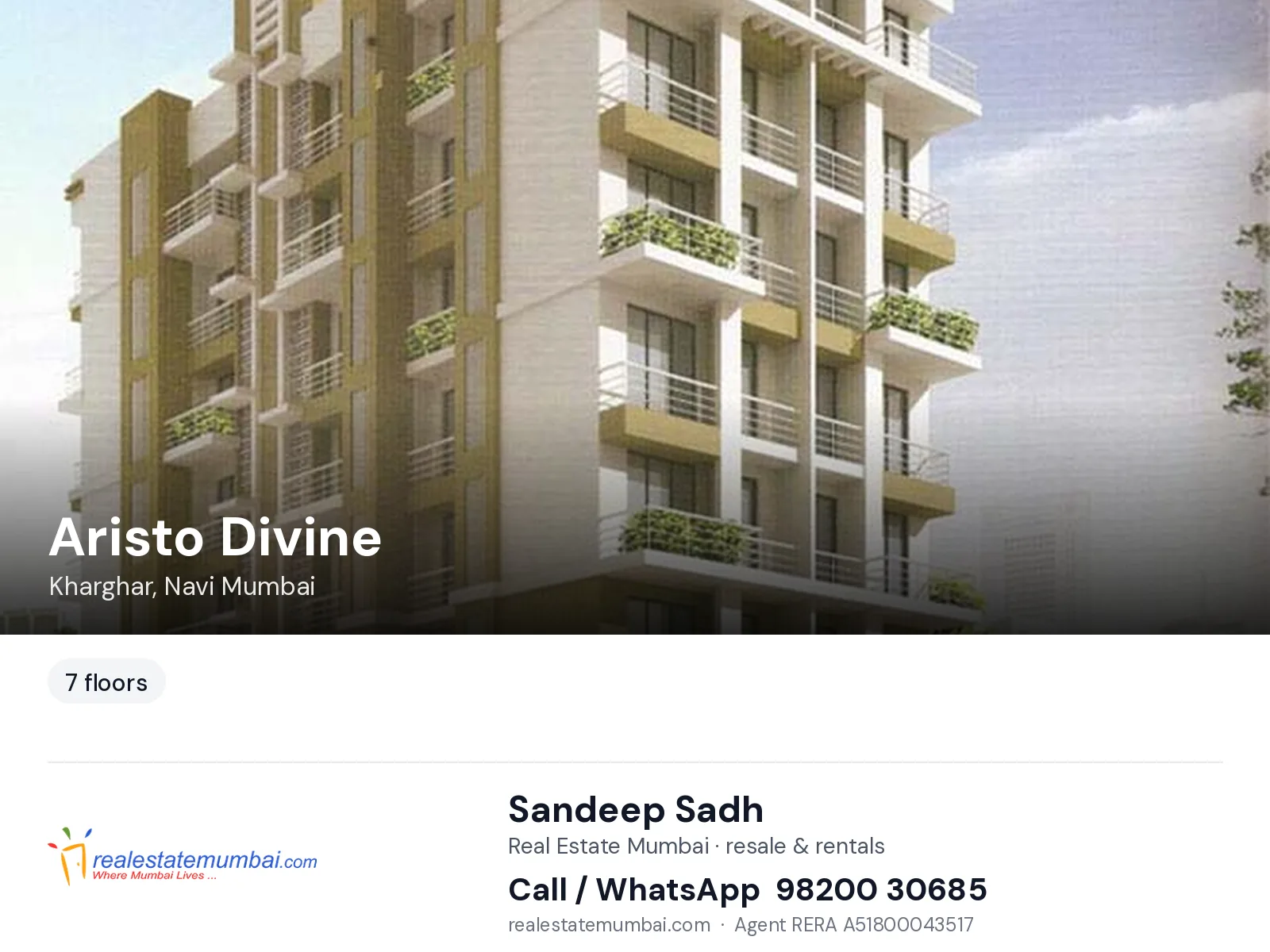 Aristo Divine, Kharghar, Navi Mumbai — flats | Real Estate Mumbai, Sandeep Sadh 98200 30685