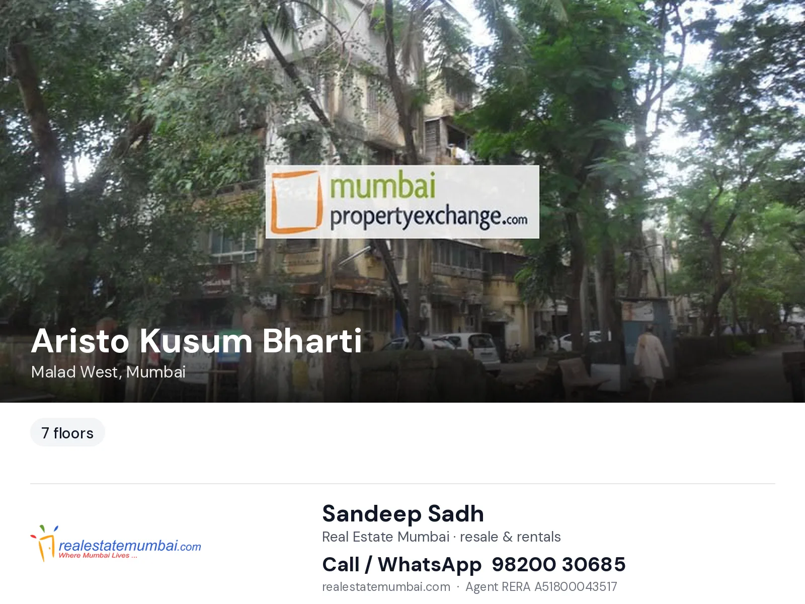 Aristo Kusum Bharti, Malad West, Mumbai — flats | Real Estate Mumbai, Sandeep Sadh 98200 30685