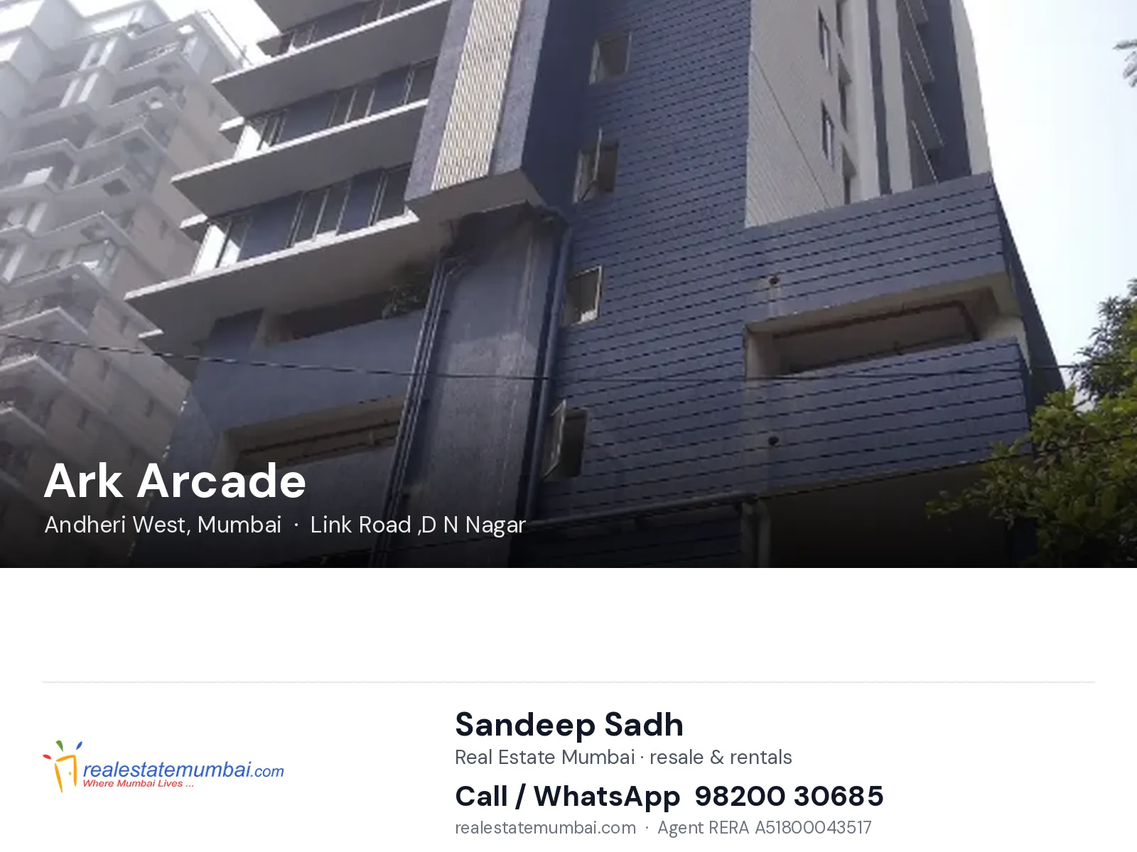 Ark Arcade, Andheri West, Mumbai — flats | Real Estate Mumbai, Sandeep Sadh 98200 30685