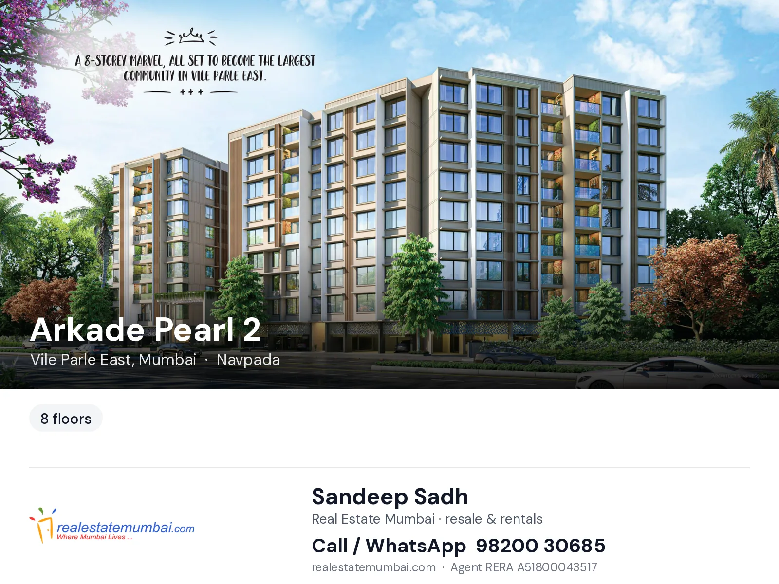 Arkade Pearl 2, Vile Parle East, Mumbai — flats | Real Estate Mumbai, Sandeep Sadh 98200 30685
