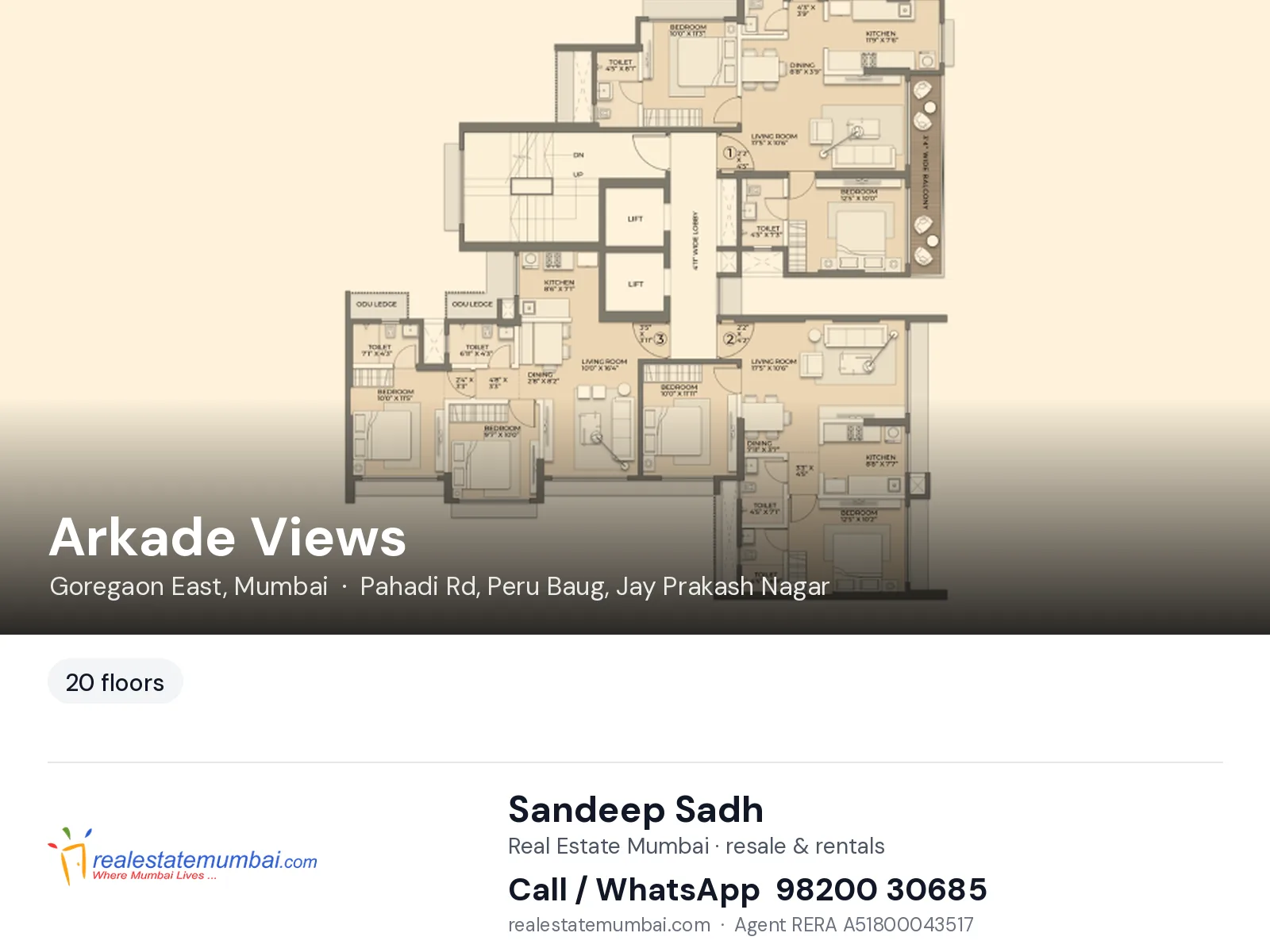 Arkade Views, Goregaon East, Mumbai — flats | Real Estate Mumbai, Sandeep Sadh 98200 30685
