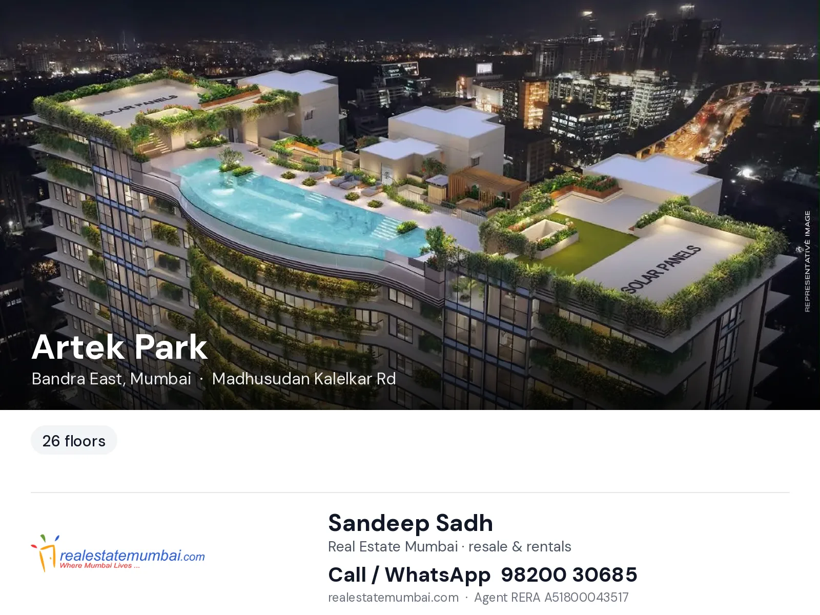 Artek Park, Bandra East, Mumbai — flats | Real Estate Mumbai, Sandeep Sadh 98200 30685