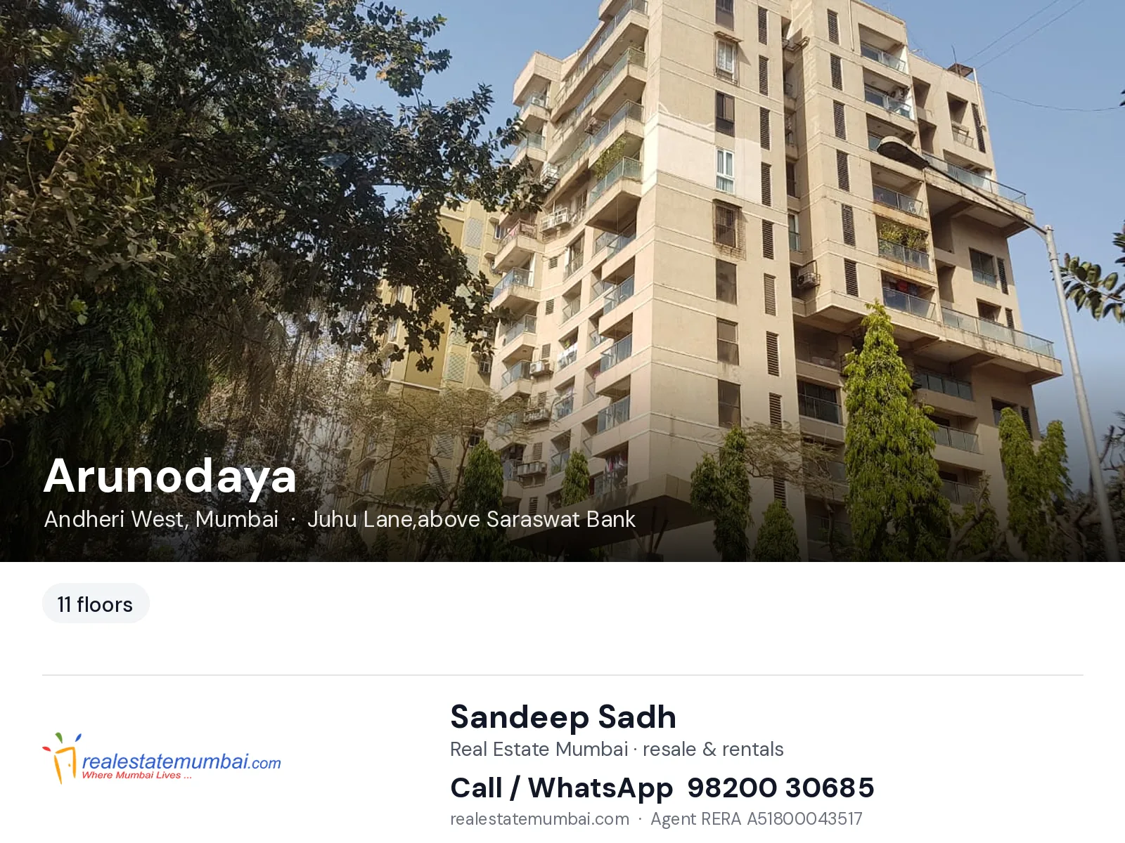 Arunodaya, Andheri West, Mumbai — flats | Real Estate Mumbai, Sandeep Sadh 98200 30685