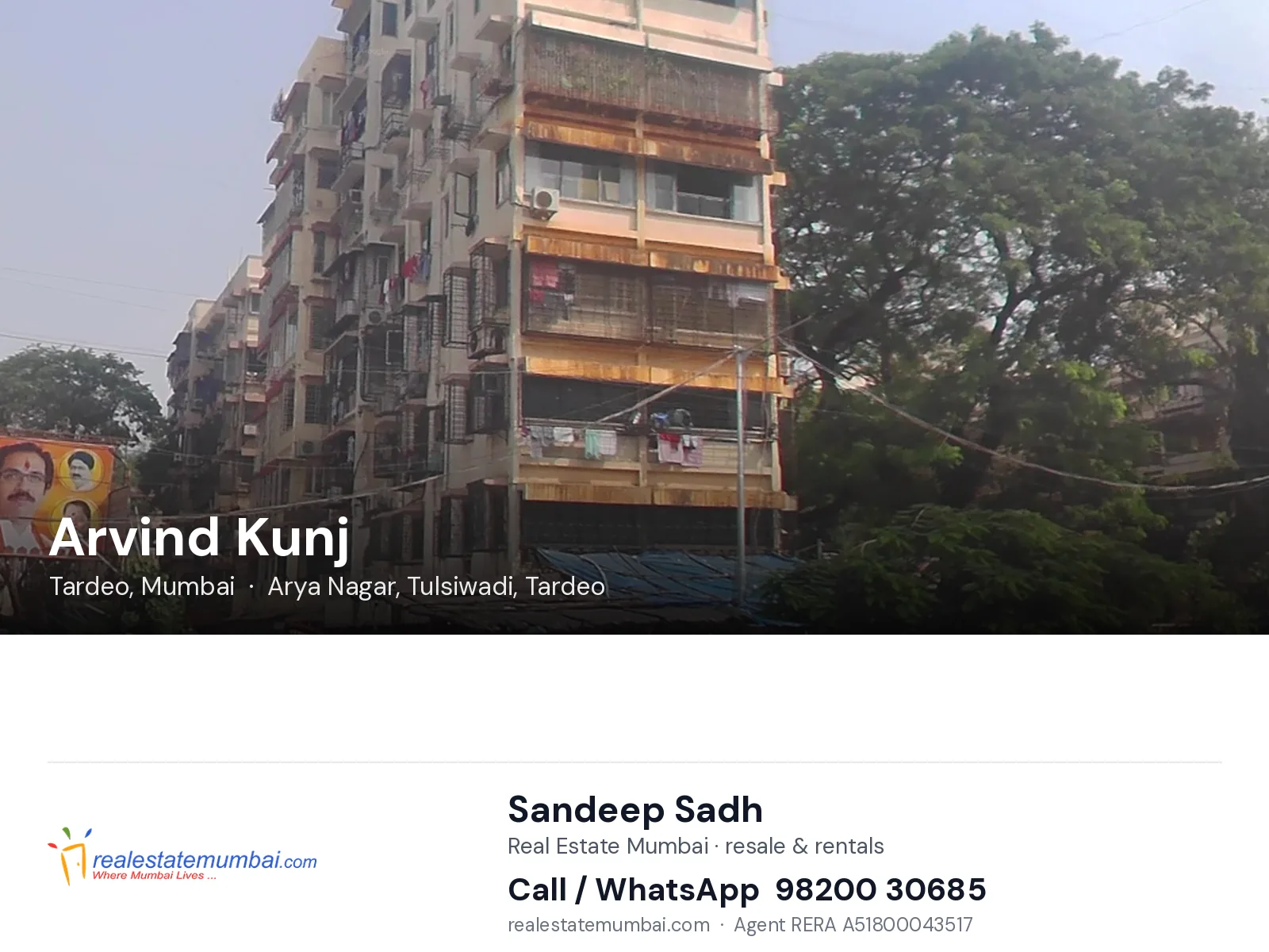 Arvind Kunj, Tardeo, Mumbai — flats | Real Estate Mumbai, Sandeep Sadh 98200 30685