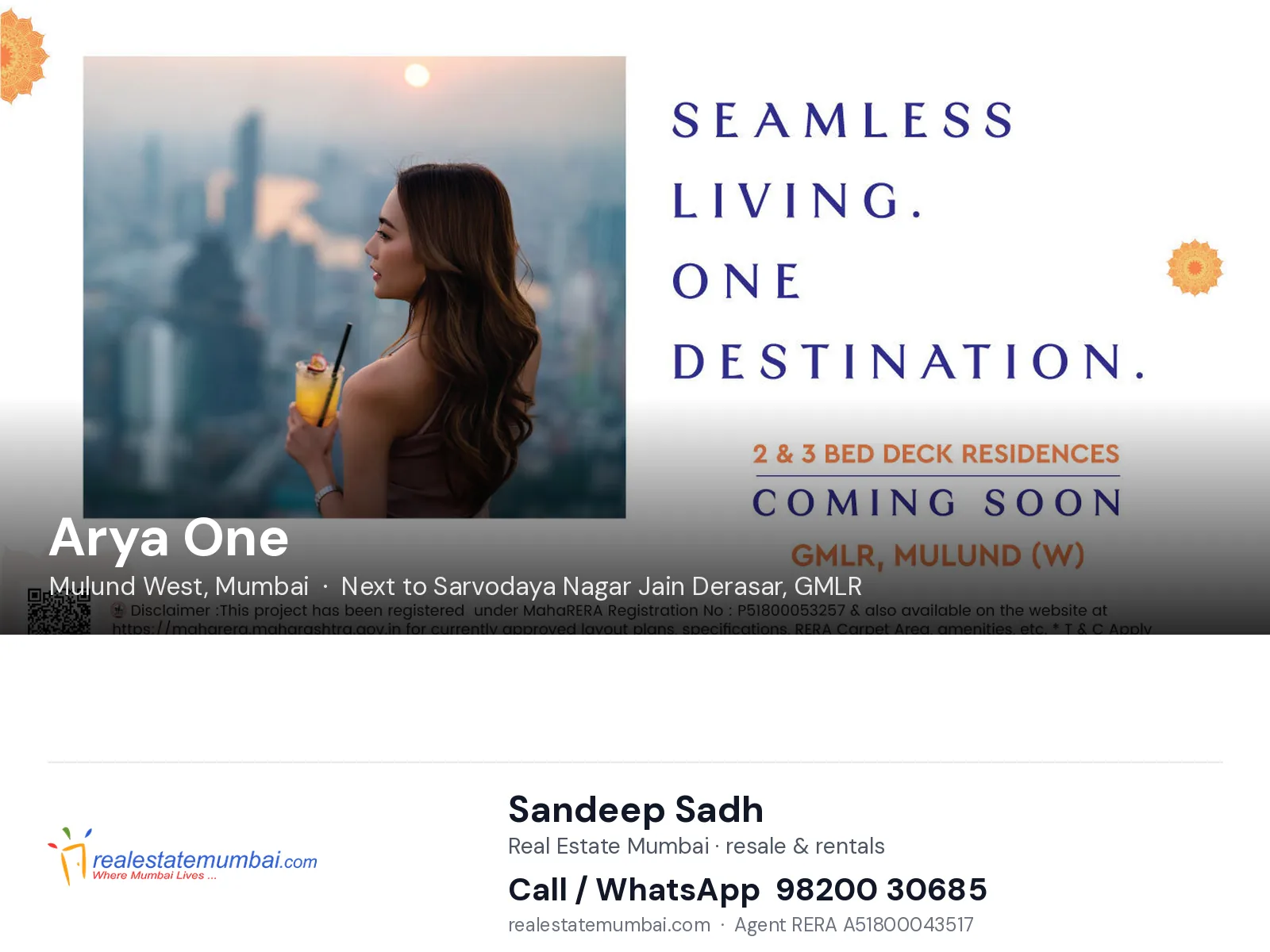 Arya One, Mulund West, Mumbai — flats | Real Estate Mumbai, Sandeep Sadh 98200 30685