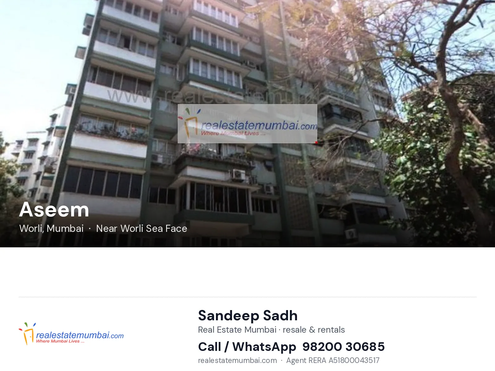 Aseem, Worli, Mumbai — flats | Real Estate Mumbai, Sandeep Sadh 98200 30685