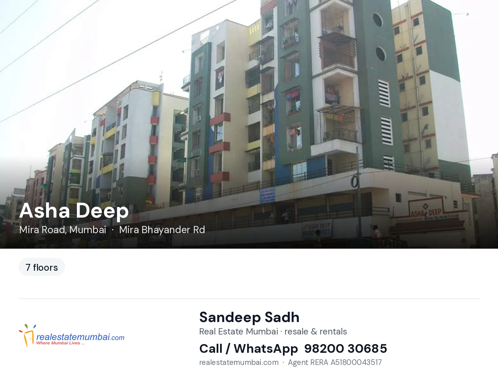 Asha Deep, Mira Road, Mumbai — flats | Real Estate Mumbai, Sandeep Sadh 98200 30685