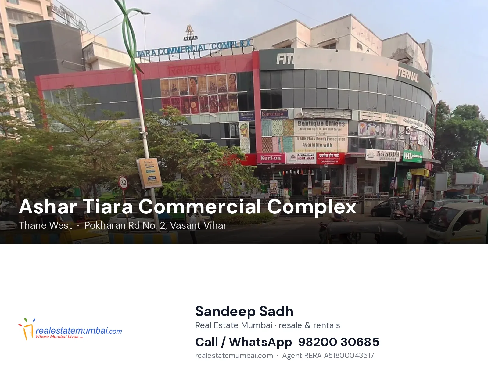 Ashar Tiara Commercial Complex, Thane West — flats | Real Estate Mumbai, Sandeep Sadh 98200 30685