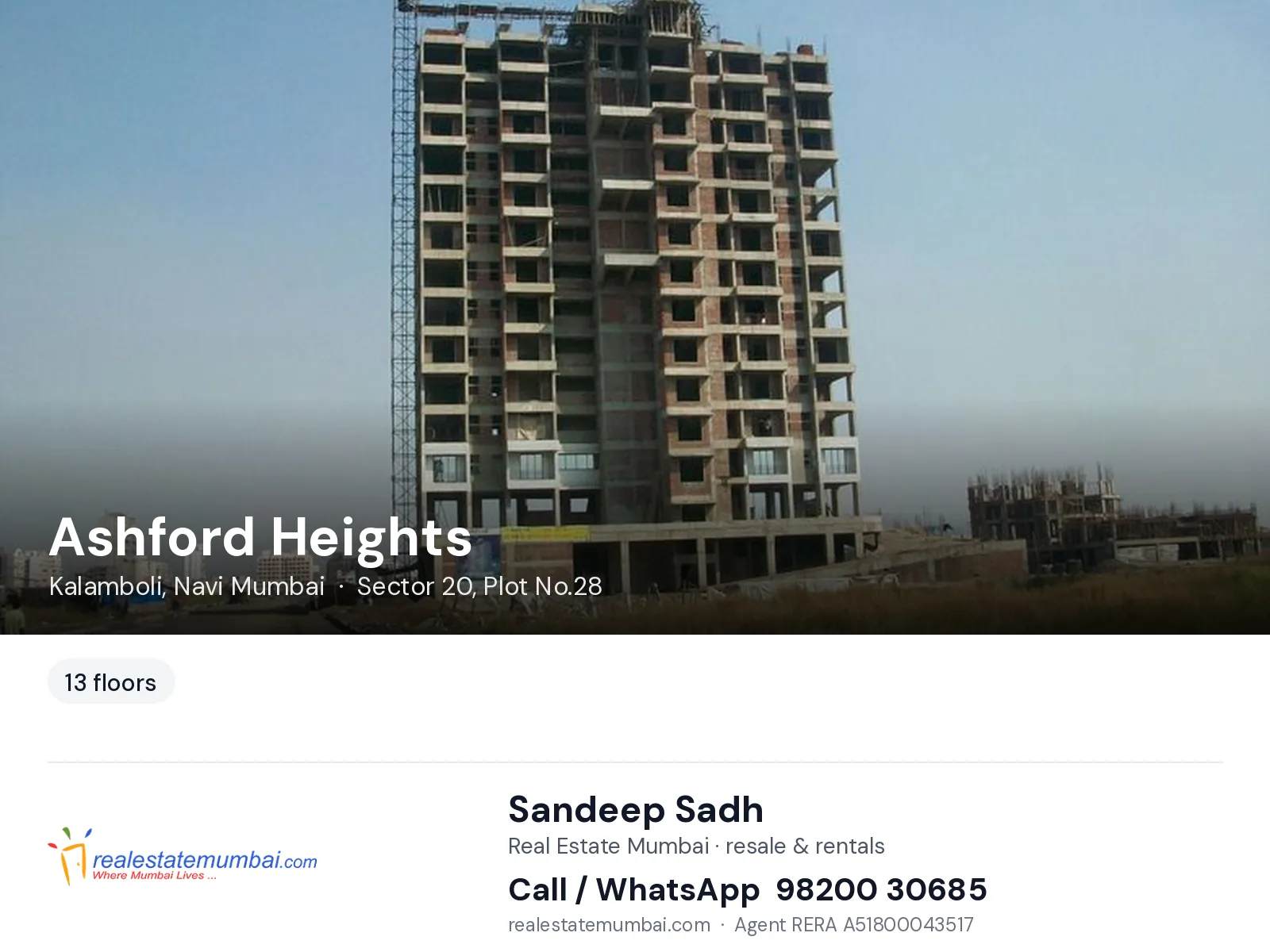 Ashford Heights, Kalamboli, Navi Mumbai — flats | Real Estate Mumbai, Sandeep Sadh 98200 30685