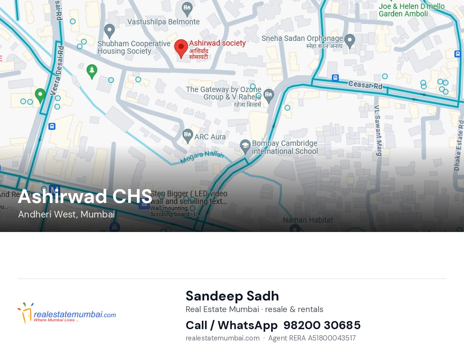 Ashirwad CHS, Andheri West, Mumbai — flats | Real Estate Mumbai, Sandeep Sadh 98200 30685