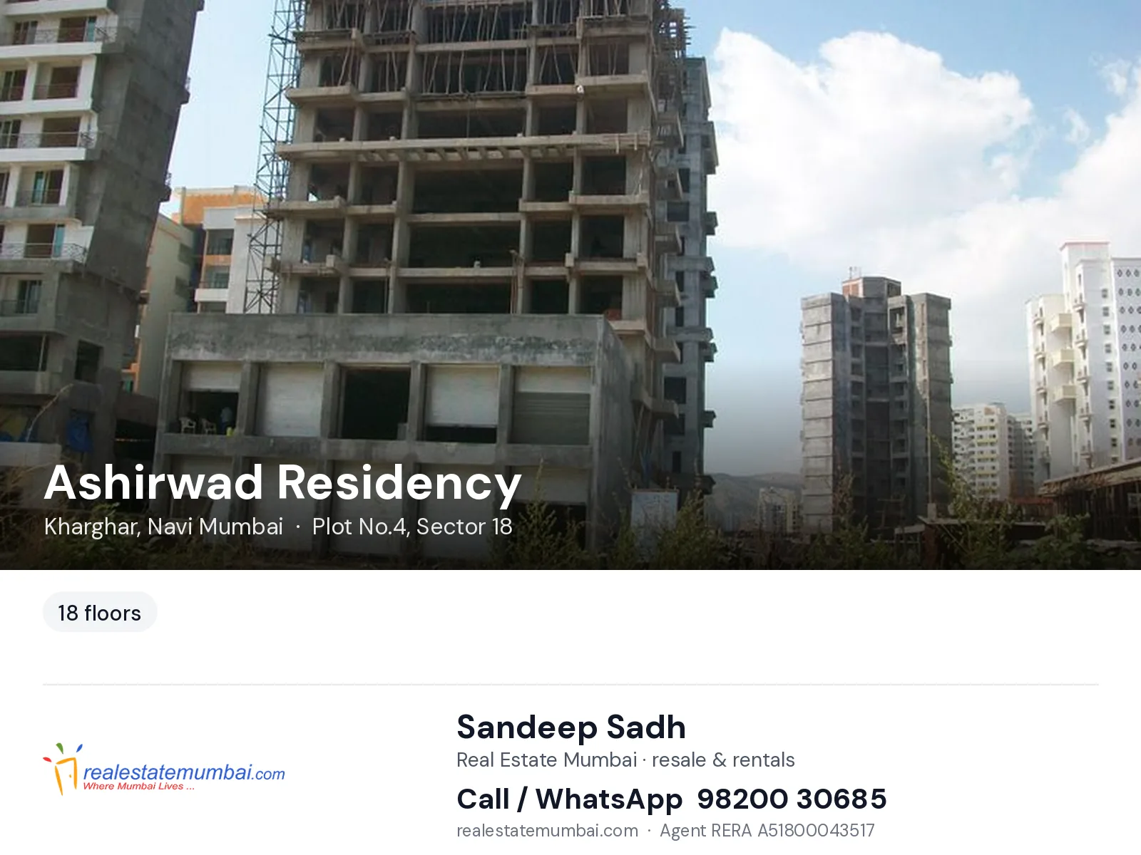 Ashirwad Residency, Kharghar, Navi Mumbai — flats | Real Estate Mumbai, Sandeep Sadh 98200 30685