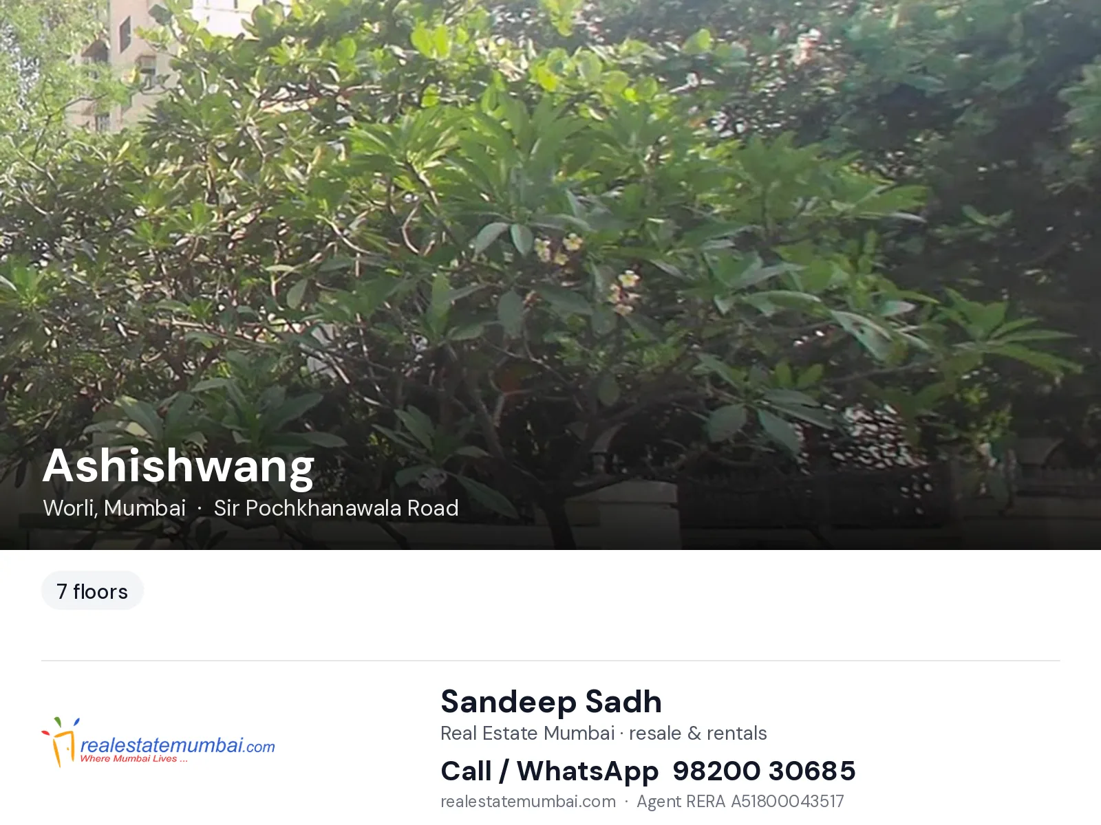Ashishwang, Worli, Mumbai — flats | Real Estate Mumbai, Sandeep Sadh 98200 30685
