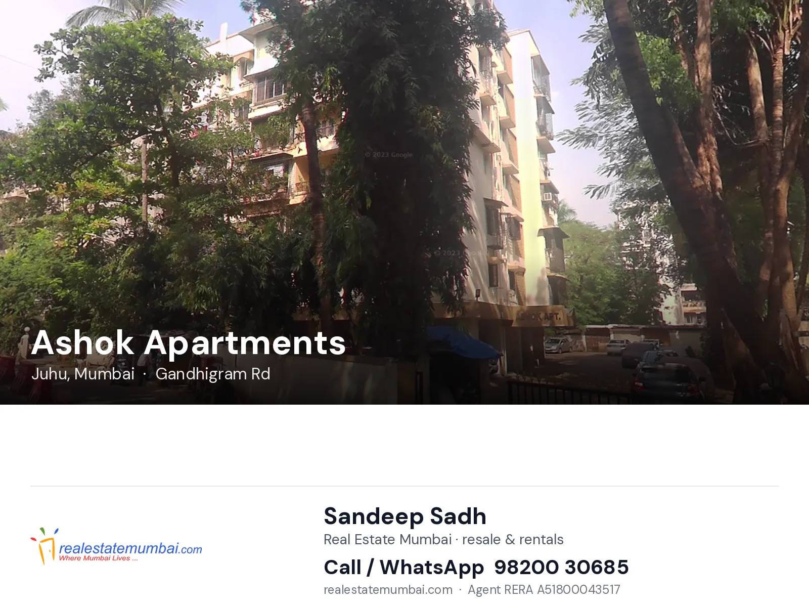 Ashok Apartments, Juhu, Mumbai — flats | Real Estate Mumbai, Sandeep Sadh 98200 30685