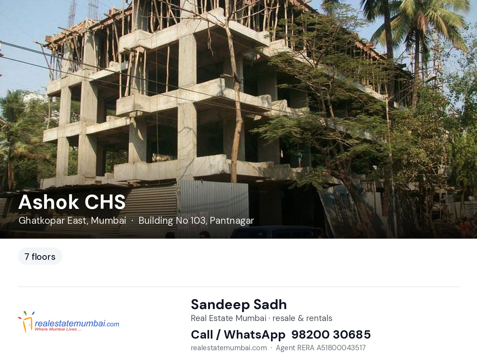 Ashok CHS, Ghatkopar East, Mumbai — flats | Real Estate Mumbai, Sandeep Sadh 98200 30685