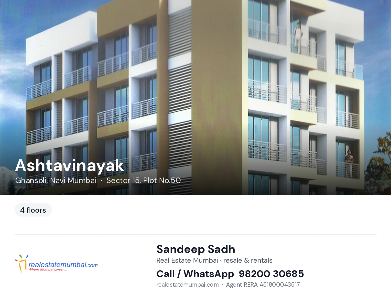 Ashtavinayak, Ghansoli, Navi Mumbai — flats | Real Estate Mumbai, Sandeep Sadh 98200 30685