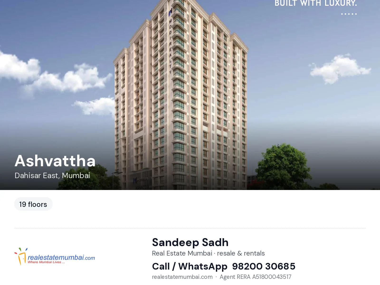 Ashvattha, Dahisar East, Mumbai — flats | Real Estate Mumbai, Sandeep Sadh 98200 30685