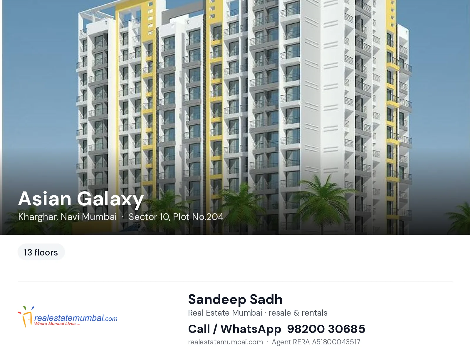 Asian Galaxy, Kharghar, Navi Mumbai — flats | Real Estate Mumbai, Sandeep Sadh 98200 30685