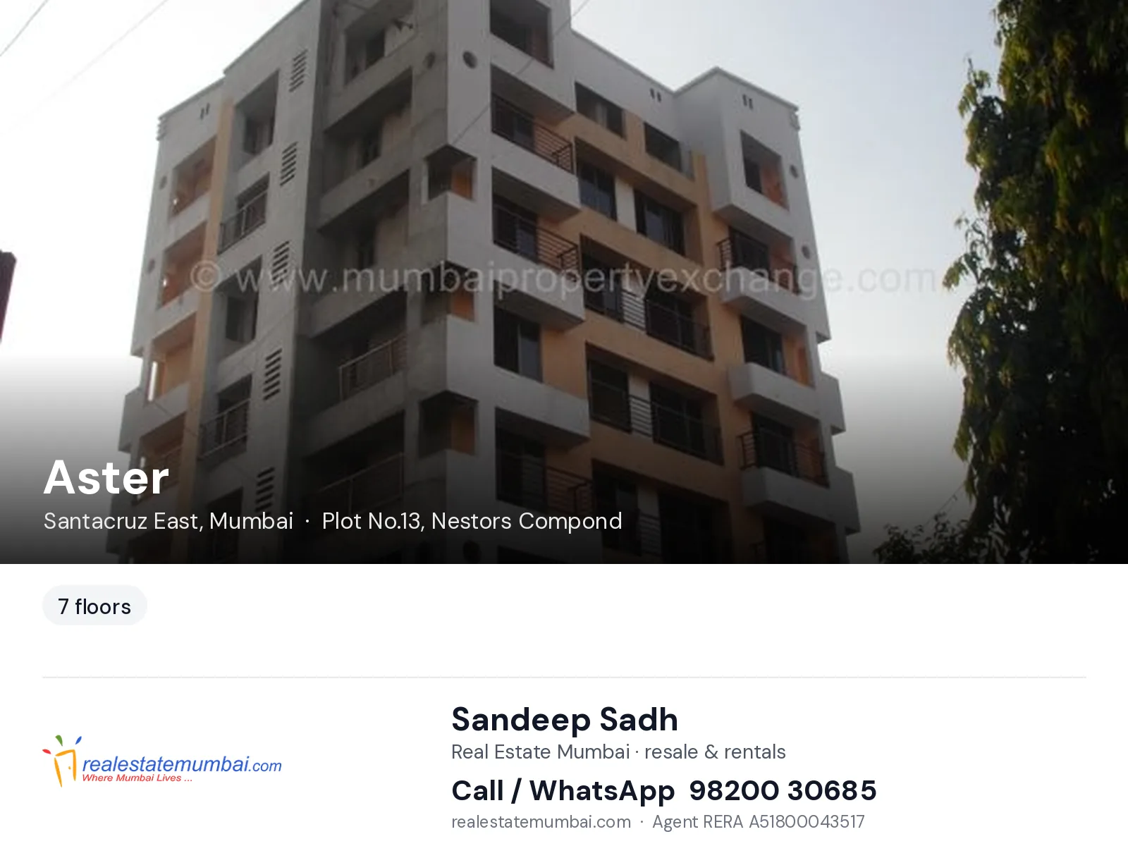 Aster, Santacruz East, Mumbai — flats | Real Estate Mumbai, Sandeep Sadh 98200 30685