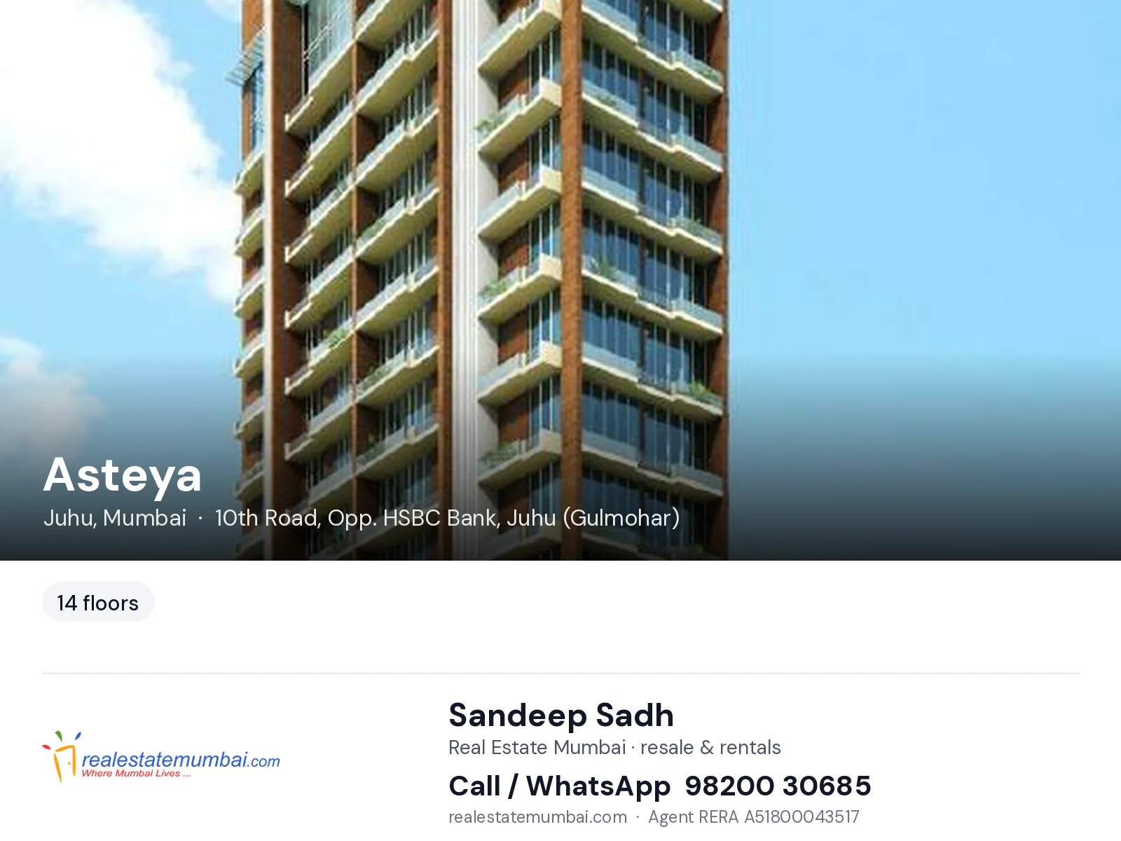 Asteya, Juhu, Mumbai — flats | Real Estate Mumbai, Sandeep Sadh 98200 30685