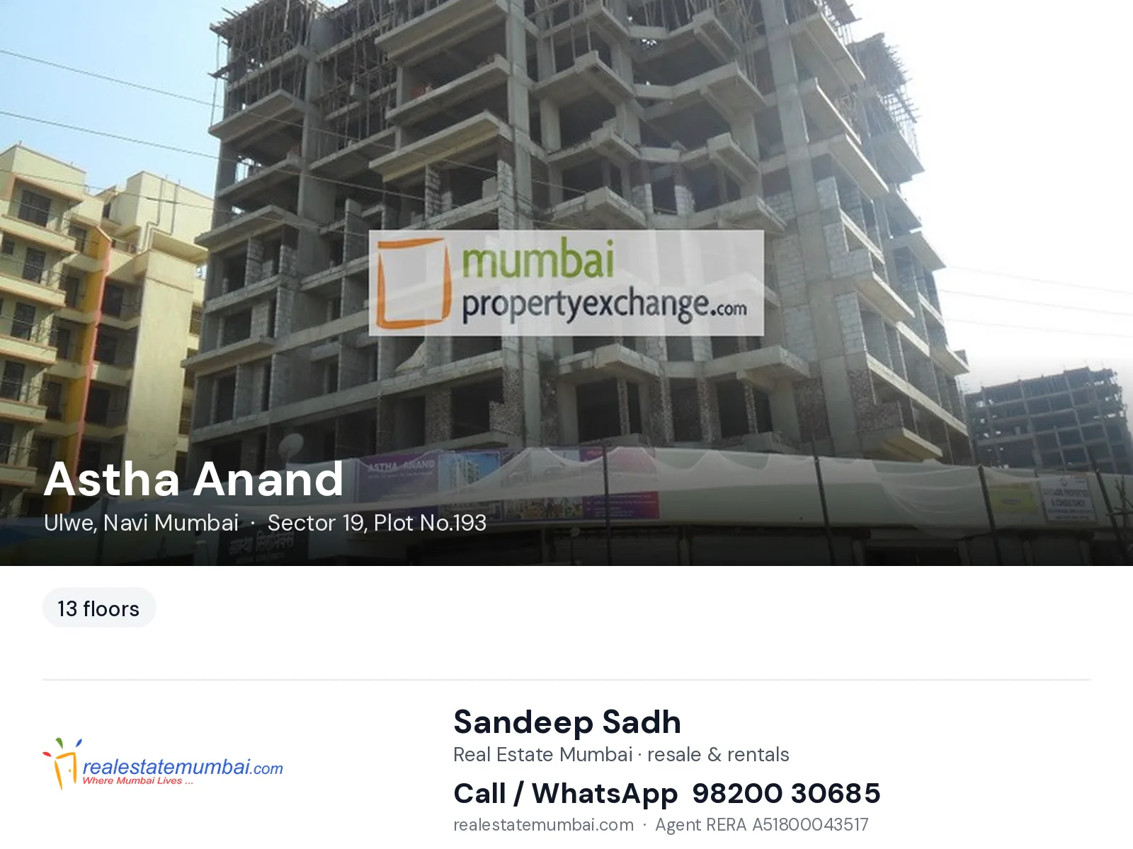 Astha Anand, Ulwe, Navi Mumbai — flats | Real Estate Mumbai, Sandeep Sadh 98200 30685