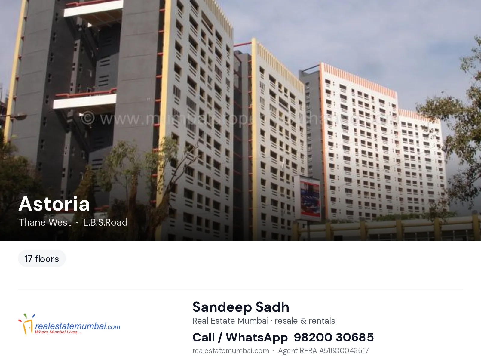Astoria, Thane West — flats | Real Estate Mumbai, Sandeep Sadh 98200 30685
