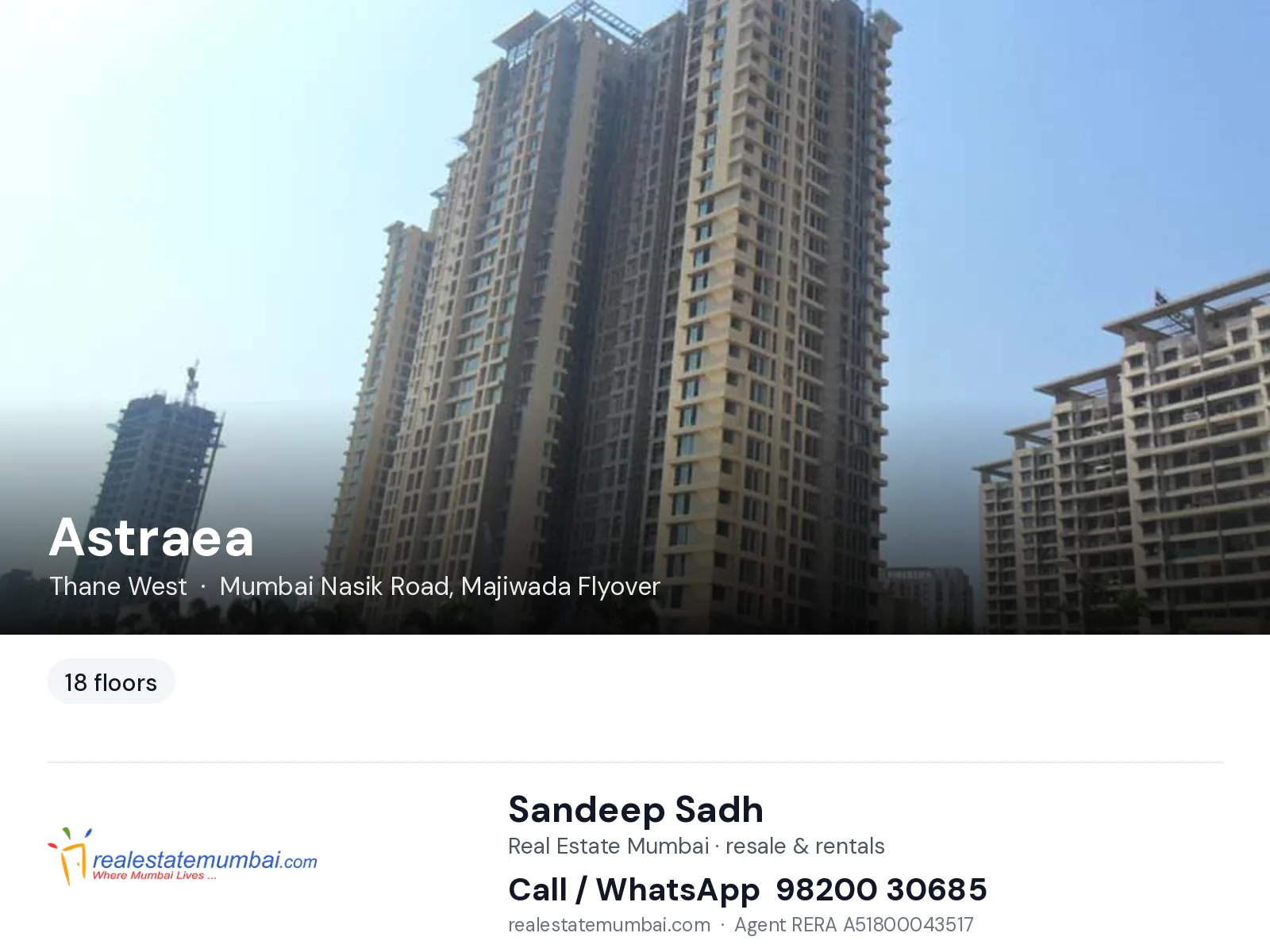 Astraea, Thane West — flats | Real Estate Mumbai, Sandeep Sadh 98200 30685