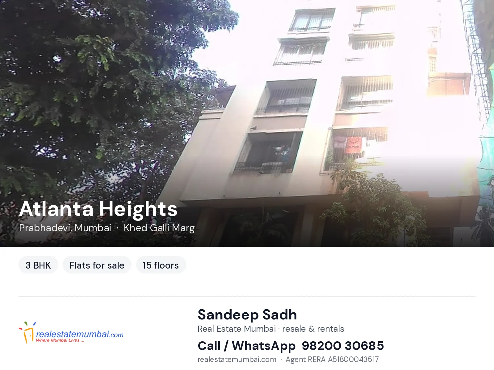 Atlanta Heights, Prabhadevi, Mumbai — 3 BHK flats for sale | Real Estate Mumbai, Sandeep Sadh 98200 30685