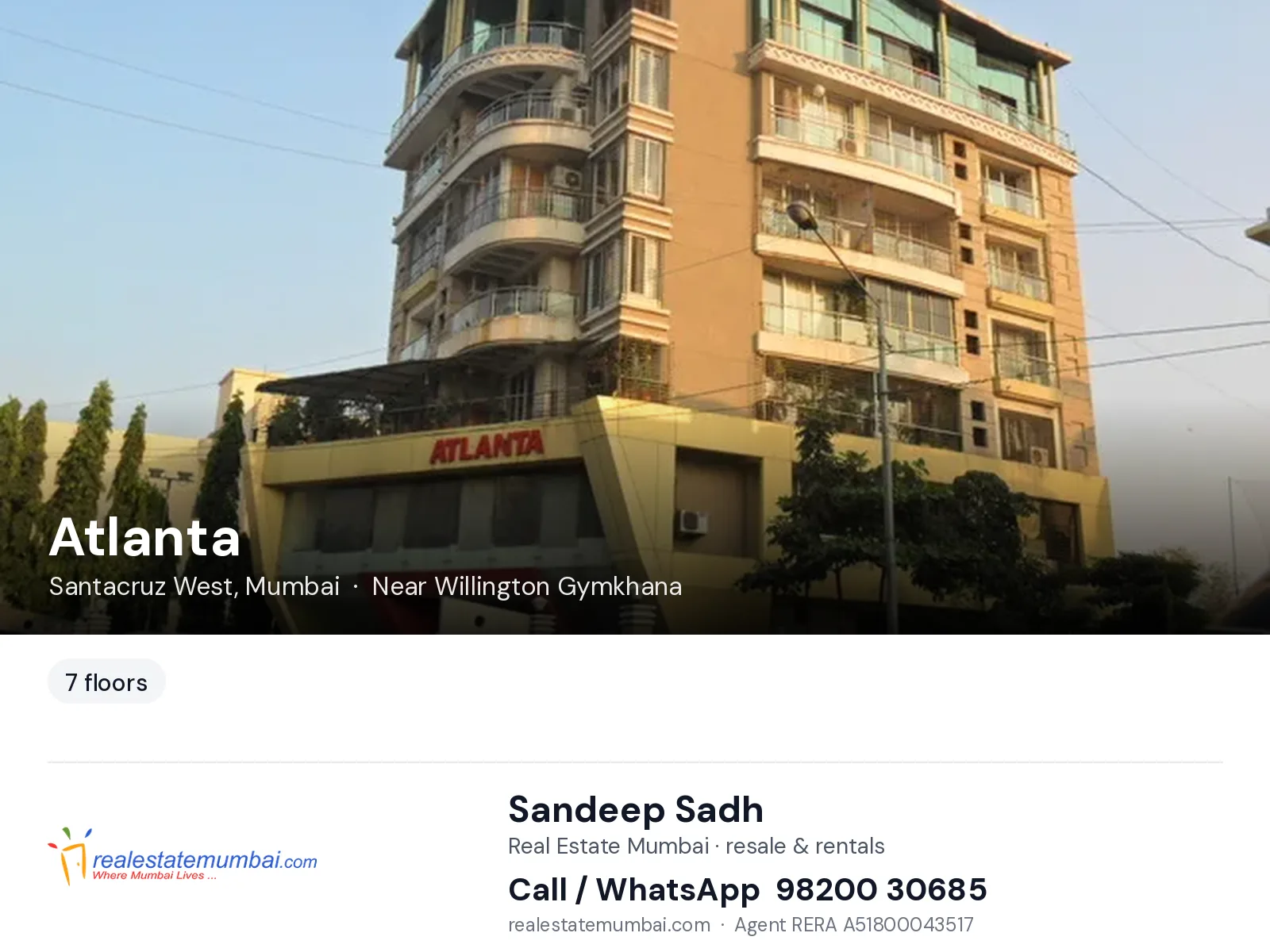Atlanta, Santacruz West, Mumbai — flats | Real Estate Mumbai, Sandeep Sadh 98200 30685