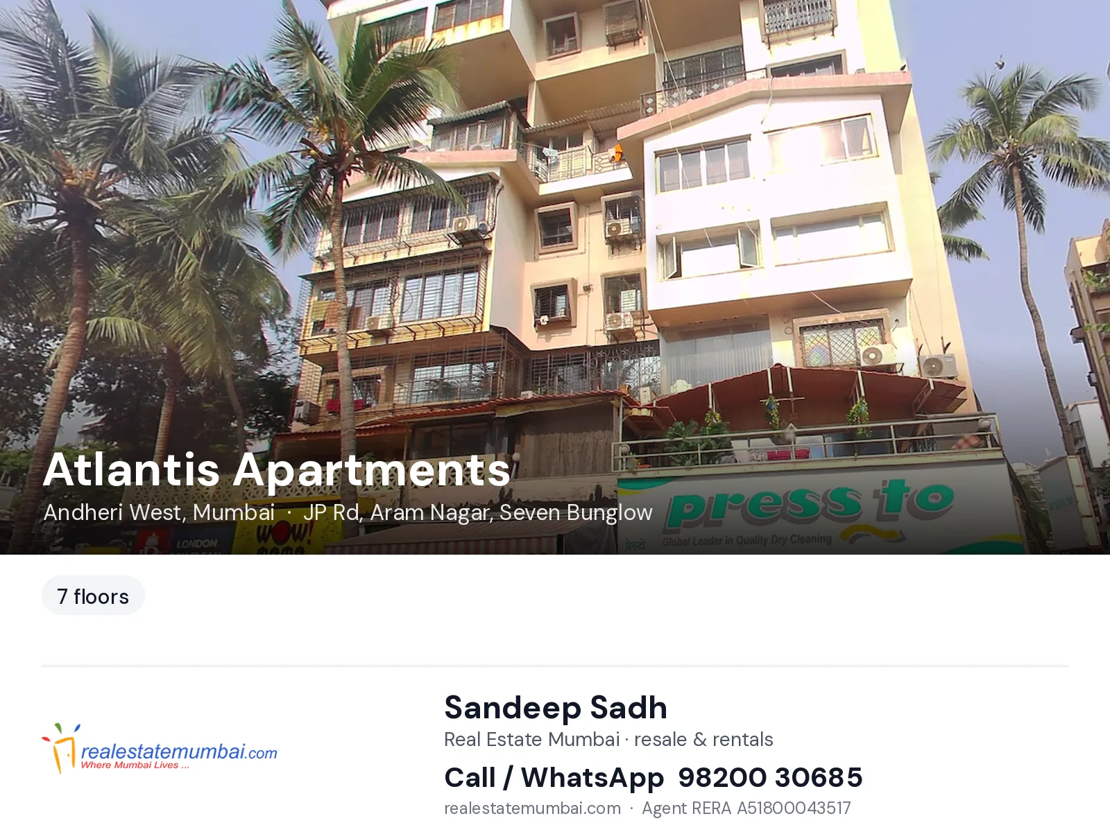 Atlantis Apartments, Andheri West, Mumbai — flats | Real Estate Mumbai, Sandeep Sadh 98200 30685