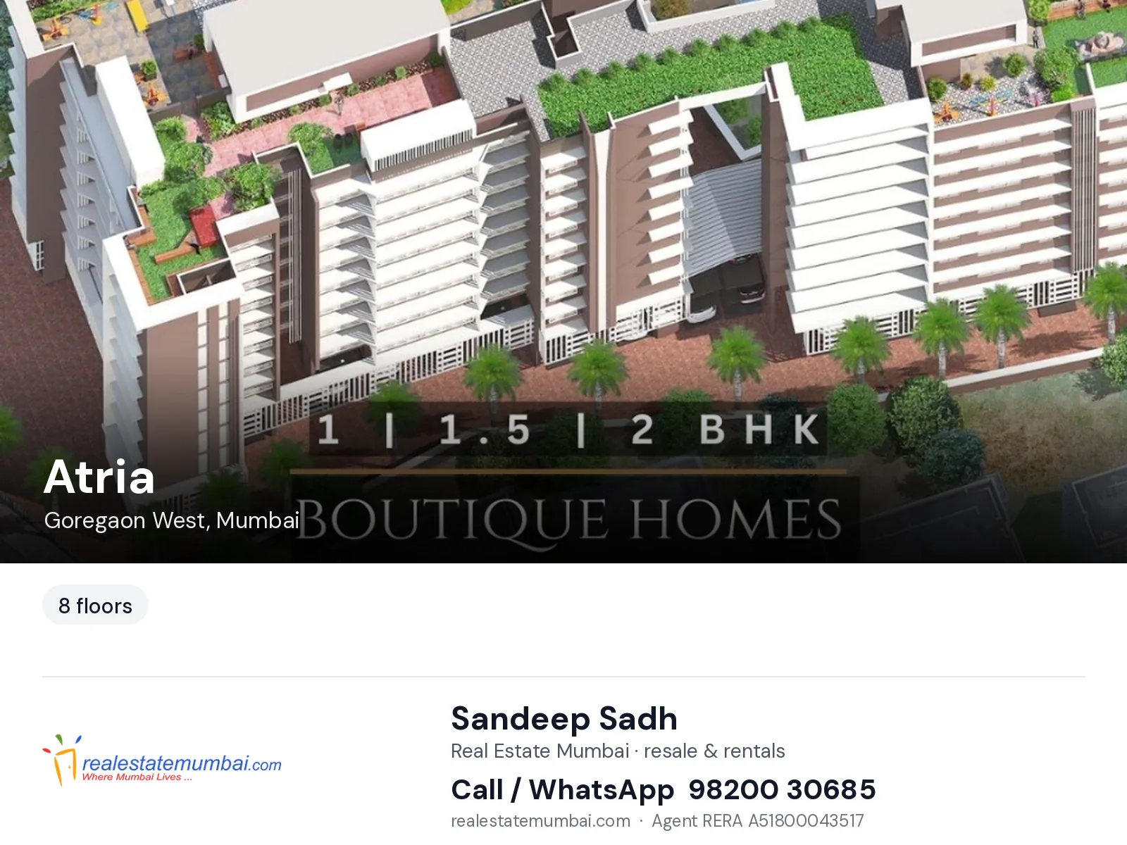 Atria, Goregaon West, Mumbai — flats | Real Estate Mumbai, Sandeep Sadh 98200 30685
